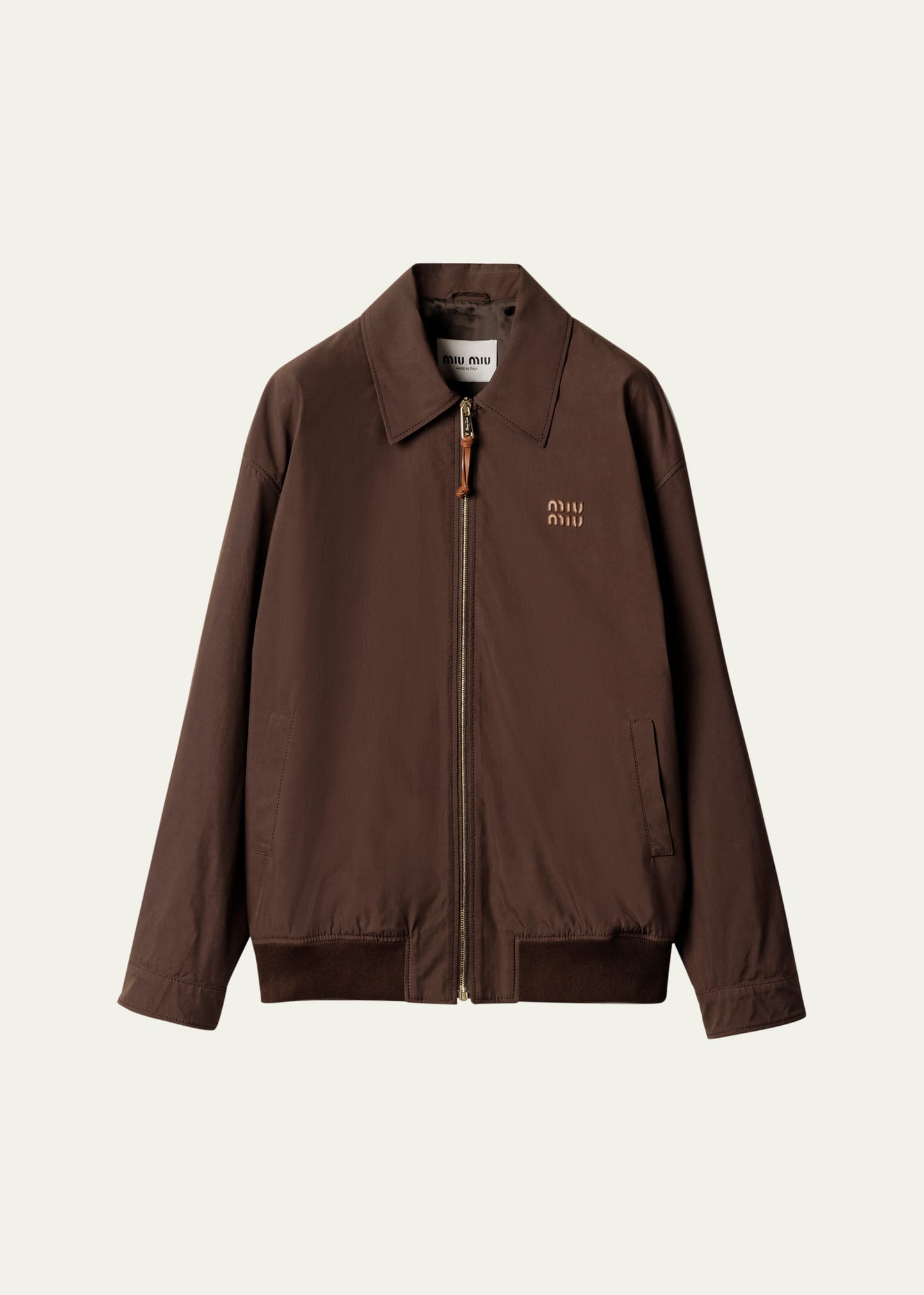 Miu Miu Panama Leather-Trim Jacket - Bergdorf Goodman