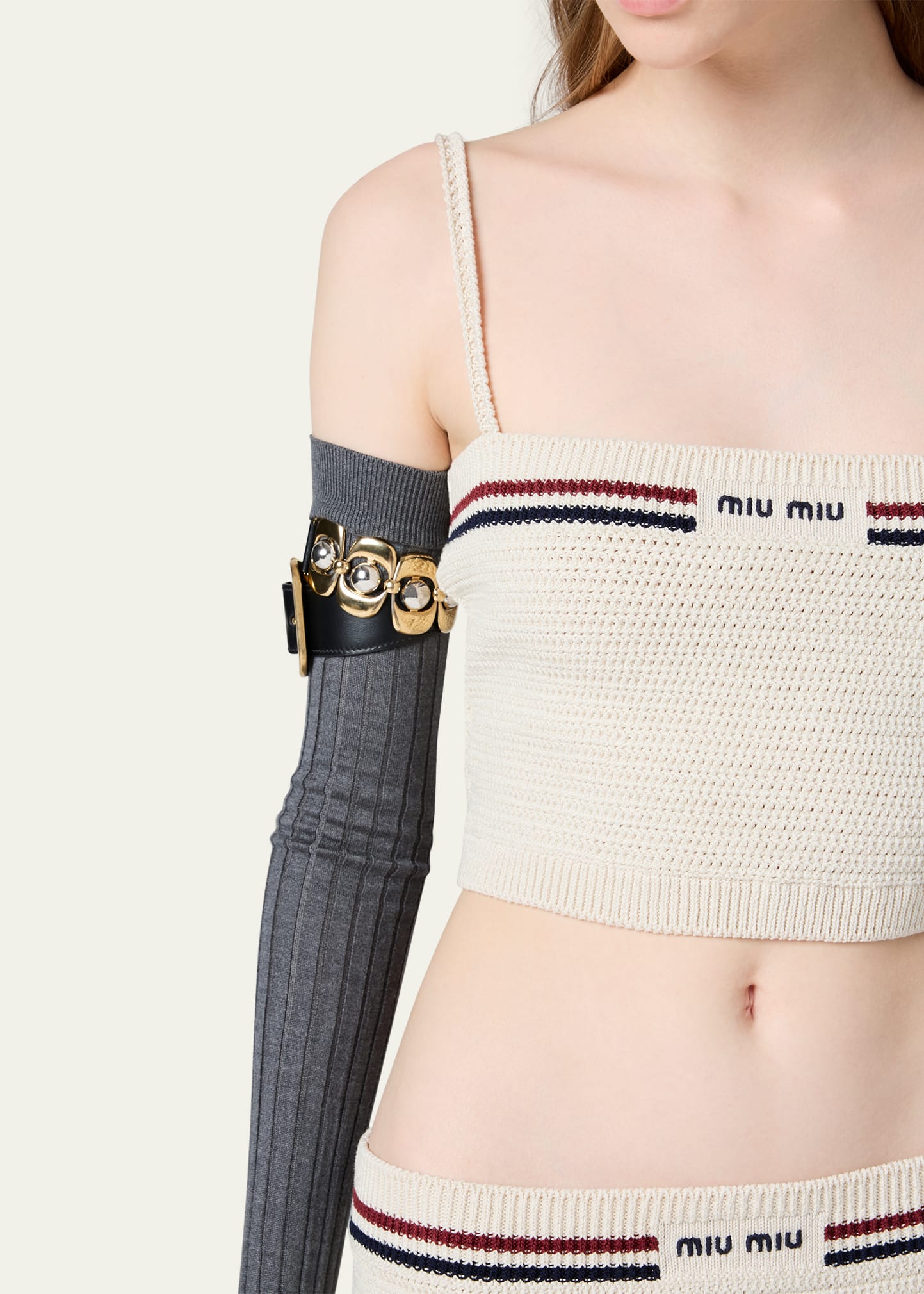 Miu Miu Cotton Crochet Cropped Tank Top - Bergdorf Goodman