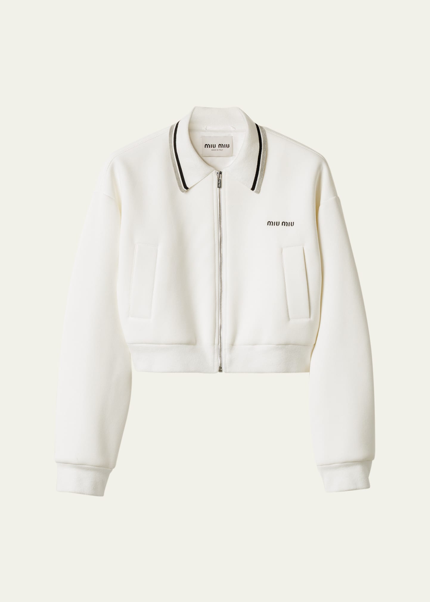 Miu Miu Piquet Cropped Zip Jacket - Bergdorf Goodman