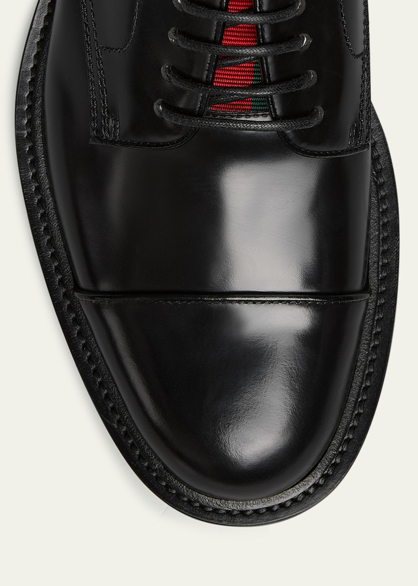 Mens Gucci Italy Black Leather Cap Toe Derby Dress Shoes Oxfords Size 7 D GUC Gucci Men main image 2