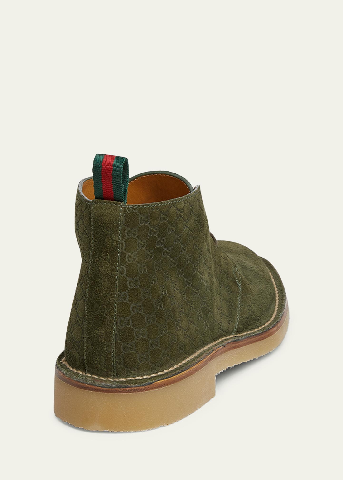 Men\'s Gucci MOREAU GG suede ankle boots size 8 fits 8.5 US made in Italy Gucci Men main image 2