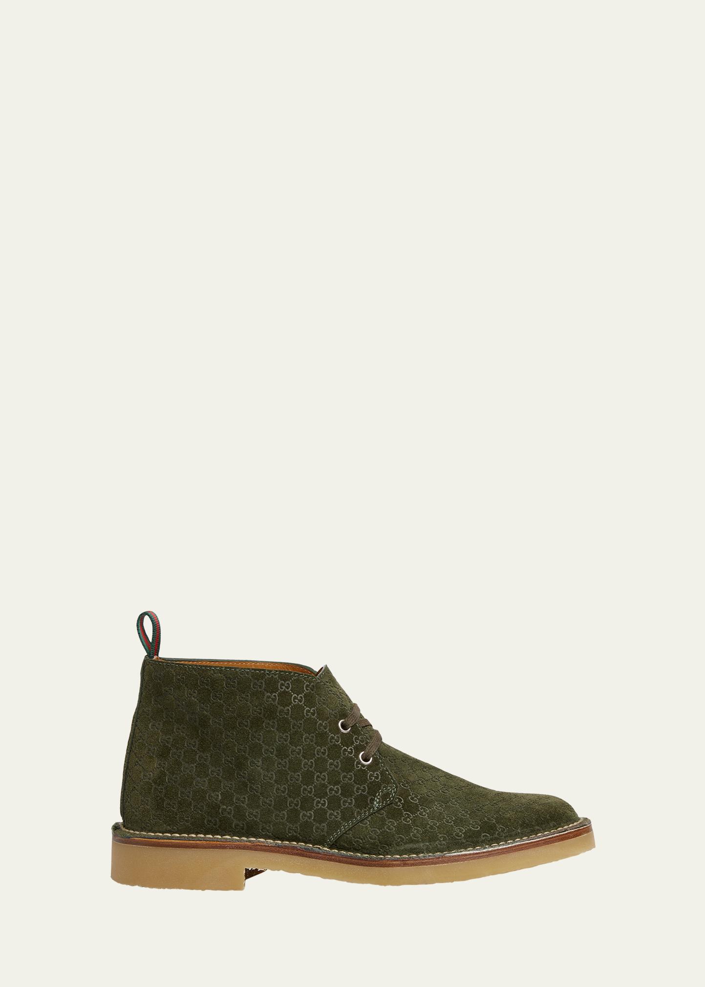 Men’s Gucci MOREAU GG suede ankle boot size 8 fits nine US made in Italy Gucci Men main image 2