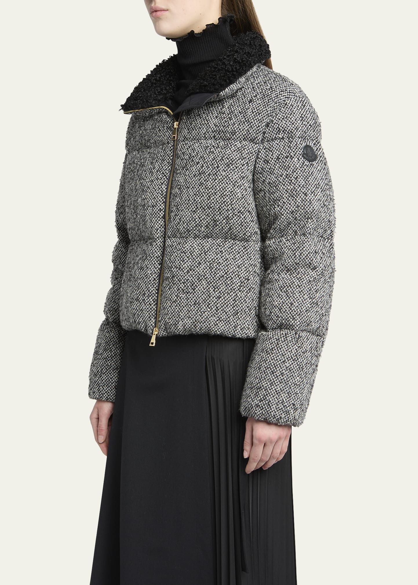 モンクレール Moncler Brezesse Wool-Blend Short Down Jacket - Bergdorf Goodman