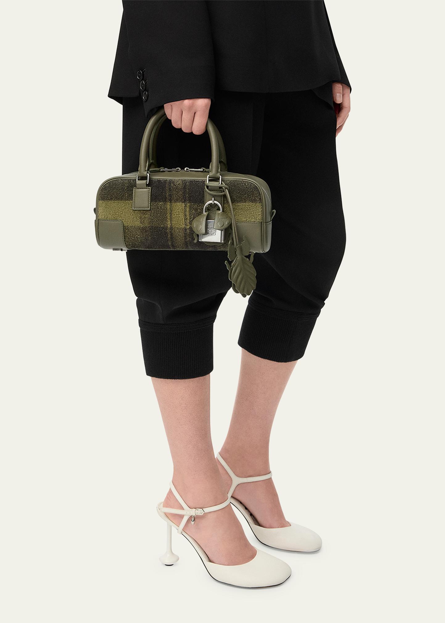 LOEWE Amazona 23 Top-Handle Bag in Tartan Suede - Bergdorf Goodman