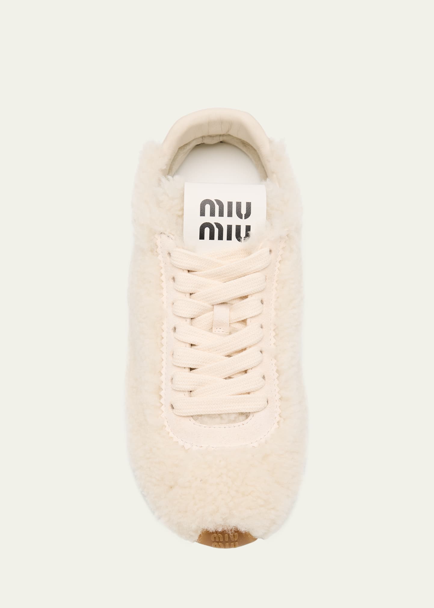 Miu Miu Shearling Low-Top Sneakers - Bergdorf Goodman