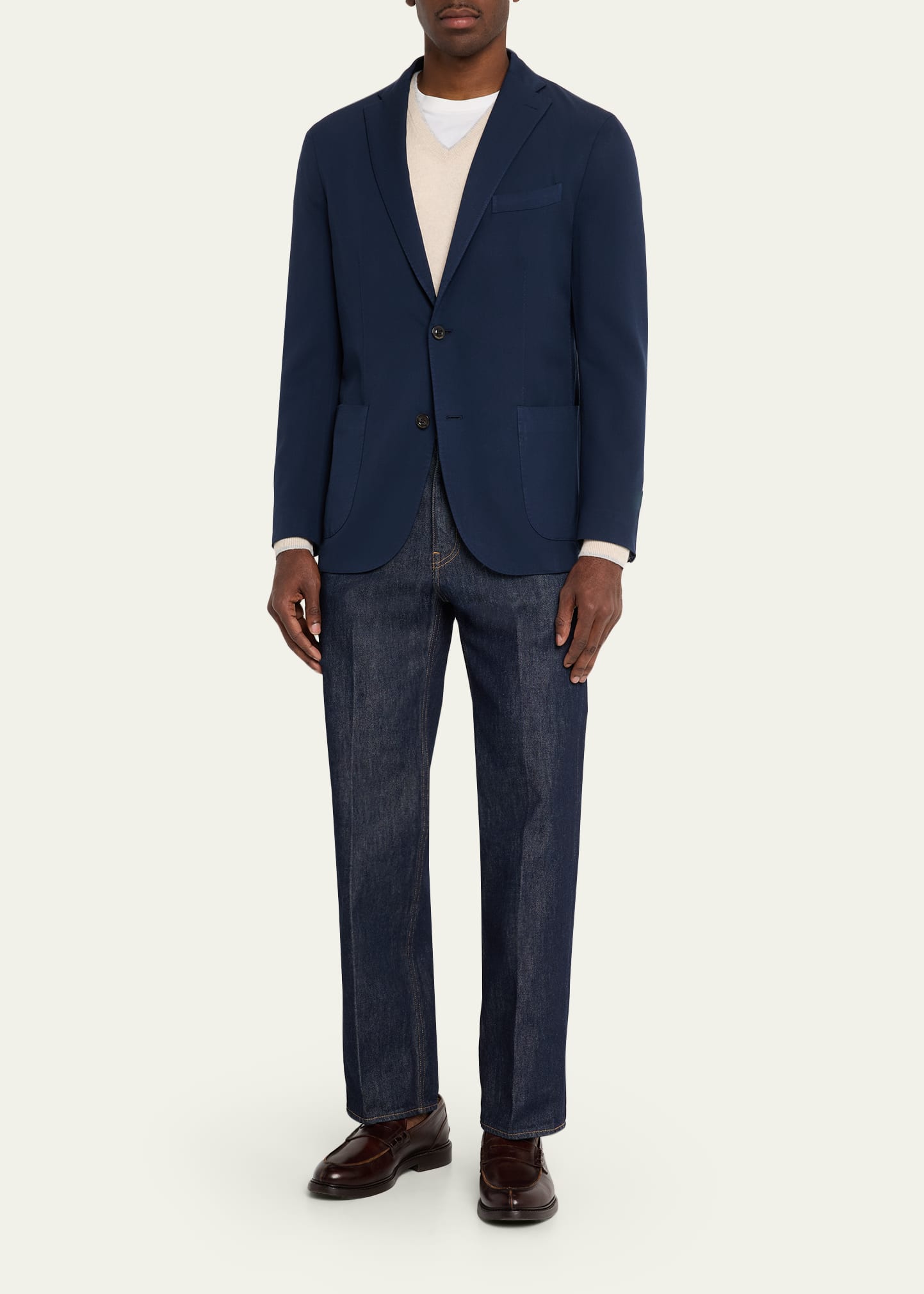 AURALEE Men's Indigo Wash Hard-Twist Denim Jeans - Bergdorf Goodman