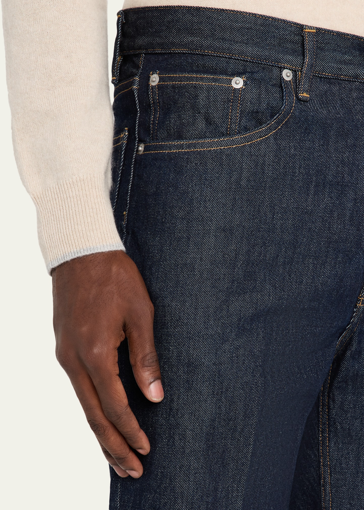AURALEE Men's Indigo Wash Hard-Twist Denim Jeans - Bergdorf Goodman