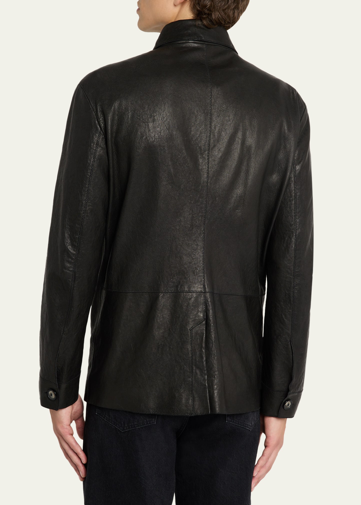 Giorgio Armani Men's Nappa Leather Safari Jacket - Bergdorf Goodman