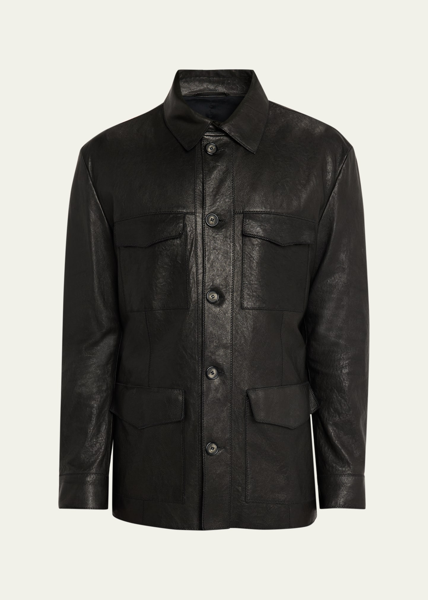 Giorgio Armani Men's Nappa Leather Safari Jacket - Bergdorf Goodman