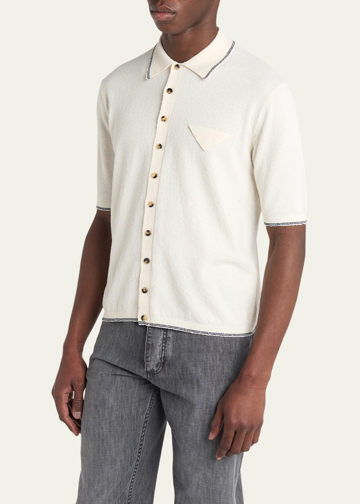 Bottega Veneta Men's Stripe Intarsia Knit Polo Shirt - Bergdorf