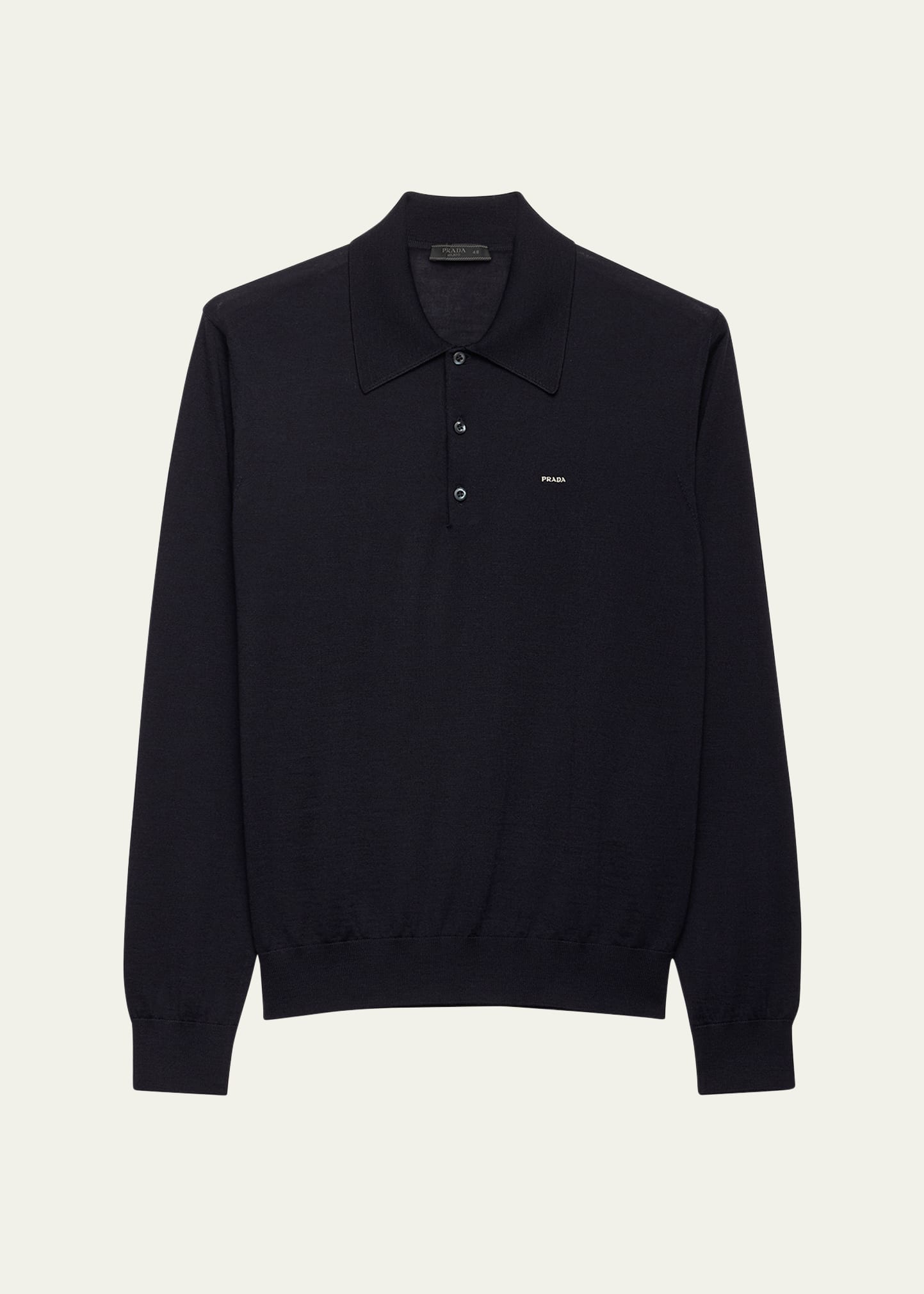 Prada Men's Superfine Wool Small Logo Crewneck Sweater - Bergdorf