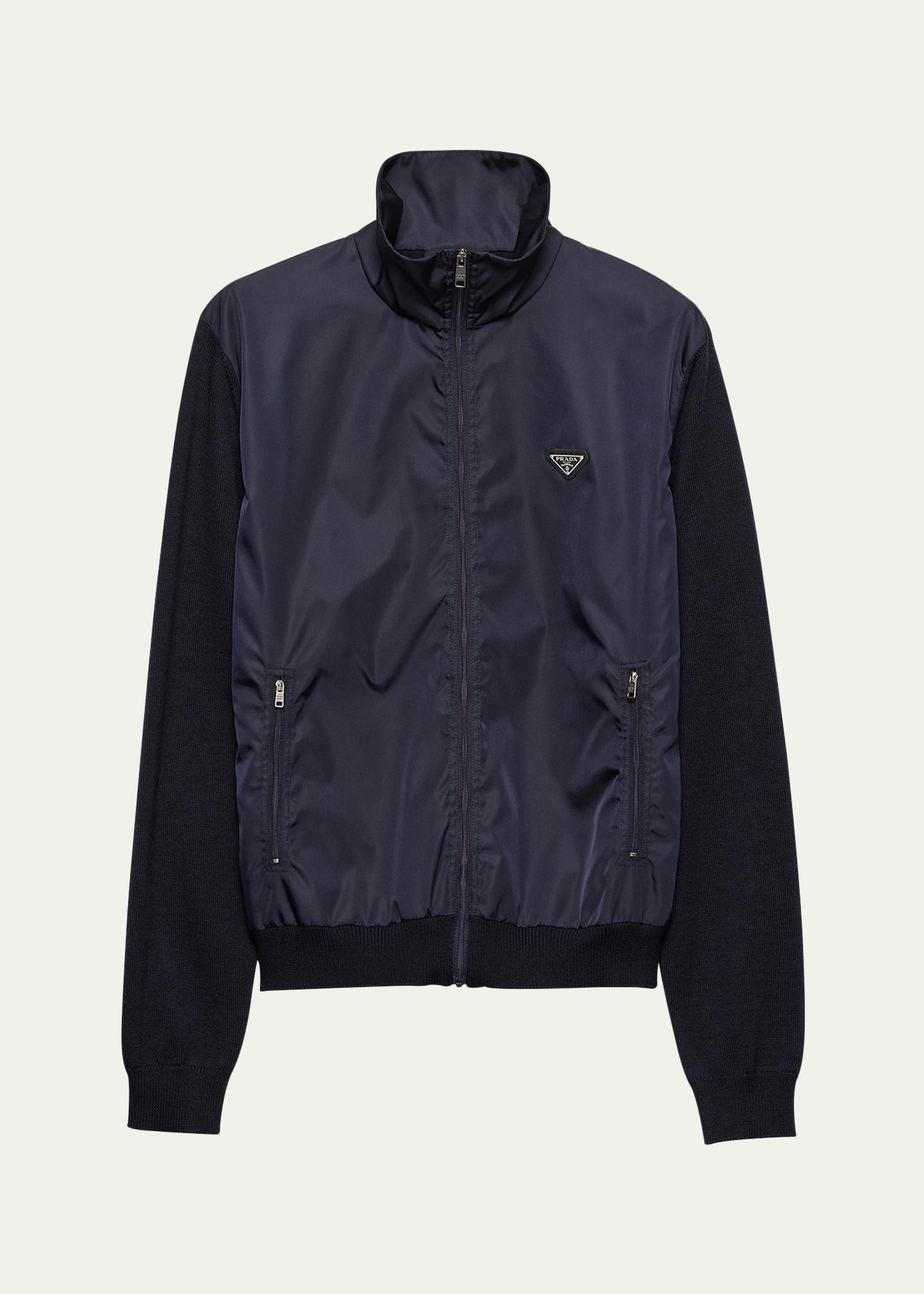 Prada Men's Mix Media Full-Zip Jacket - Bergdorf Goodman