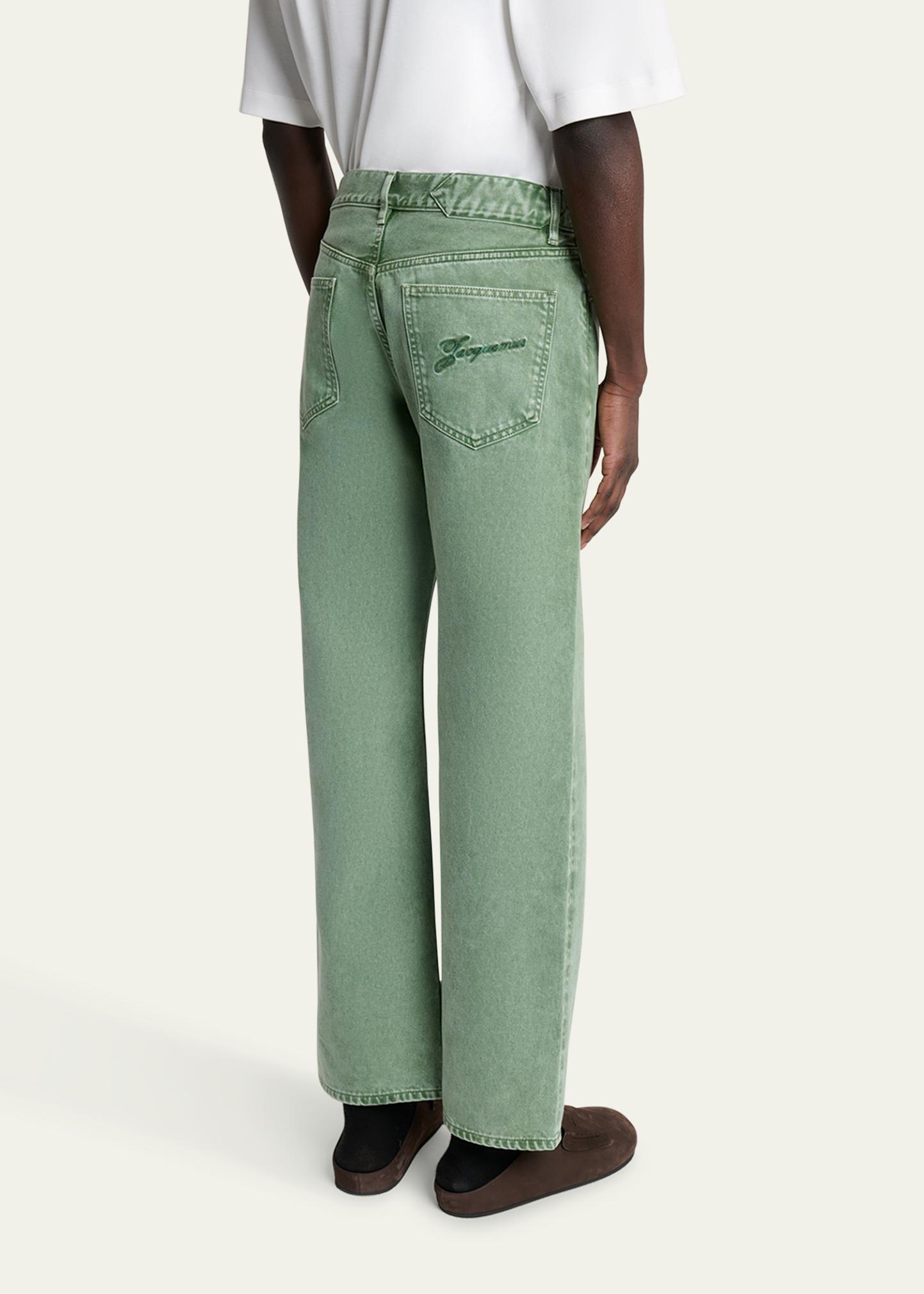 JACQUEMUS 22ss green stitch denim