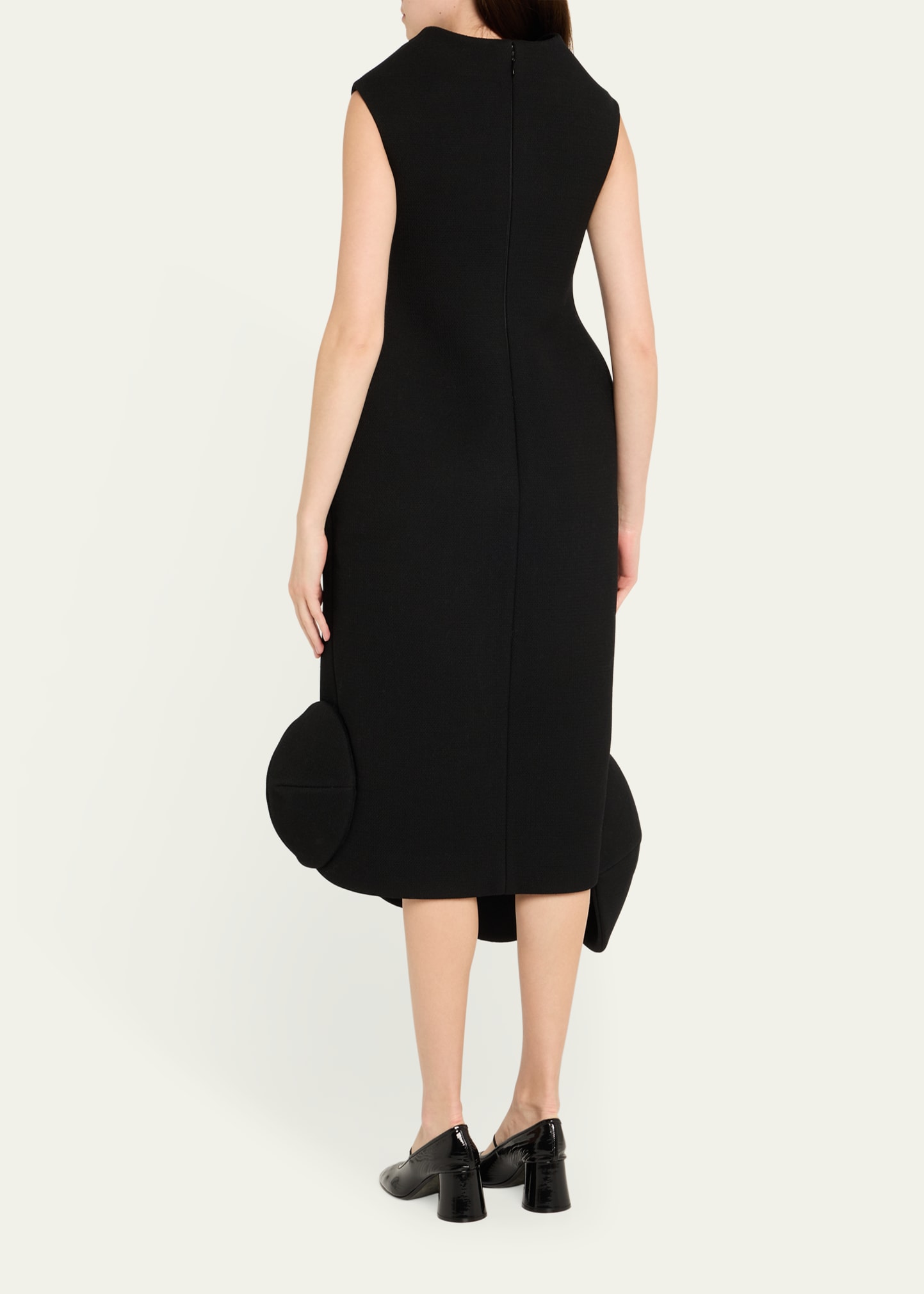 Marc Jacobs Runway Asymmetric Circle-Hem Sleeveless Midi Dress, Black, Women's, 4, Cocktail & Party Wedding Guest Dresses Sleeveless Dresses