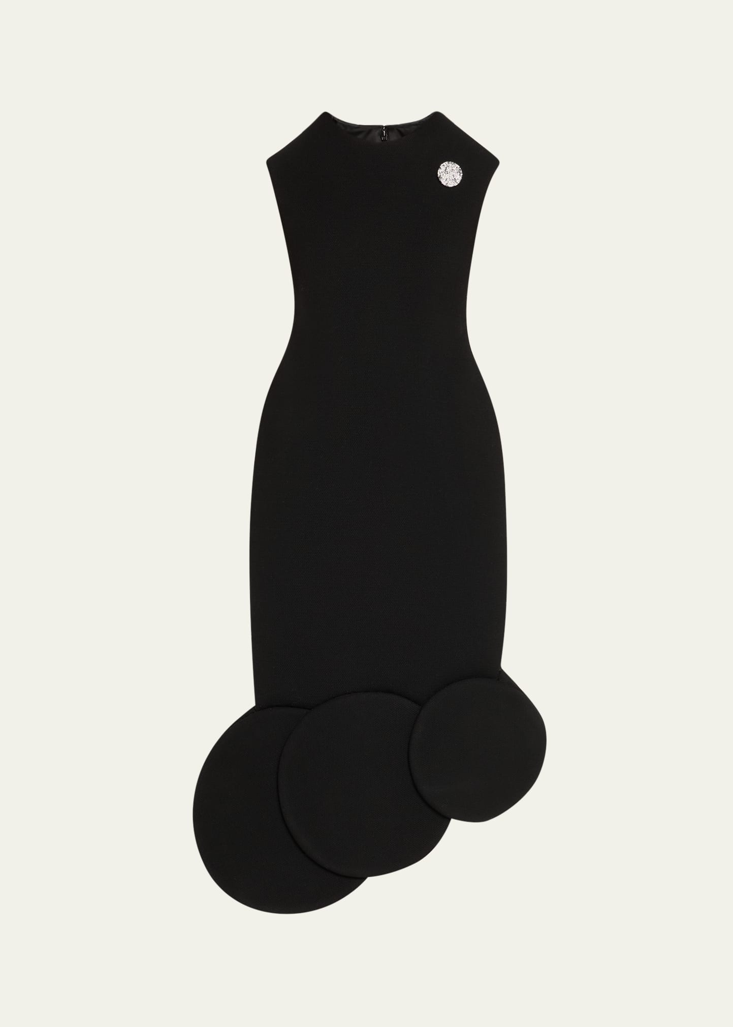Marc Jacobs Runway Asymmetric Circle-Hem Sleeveless Midi Dress, Black, Women's, 4, Cocktail & Party Wedding Guest Dresses Sleeveless Dresses
