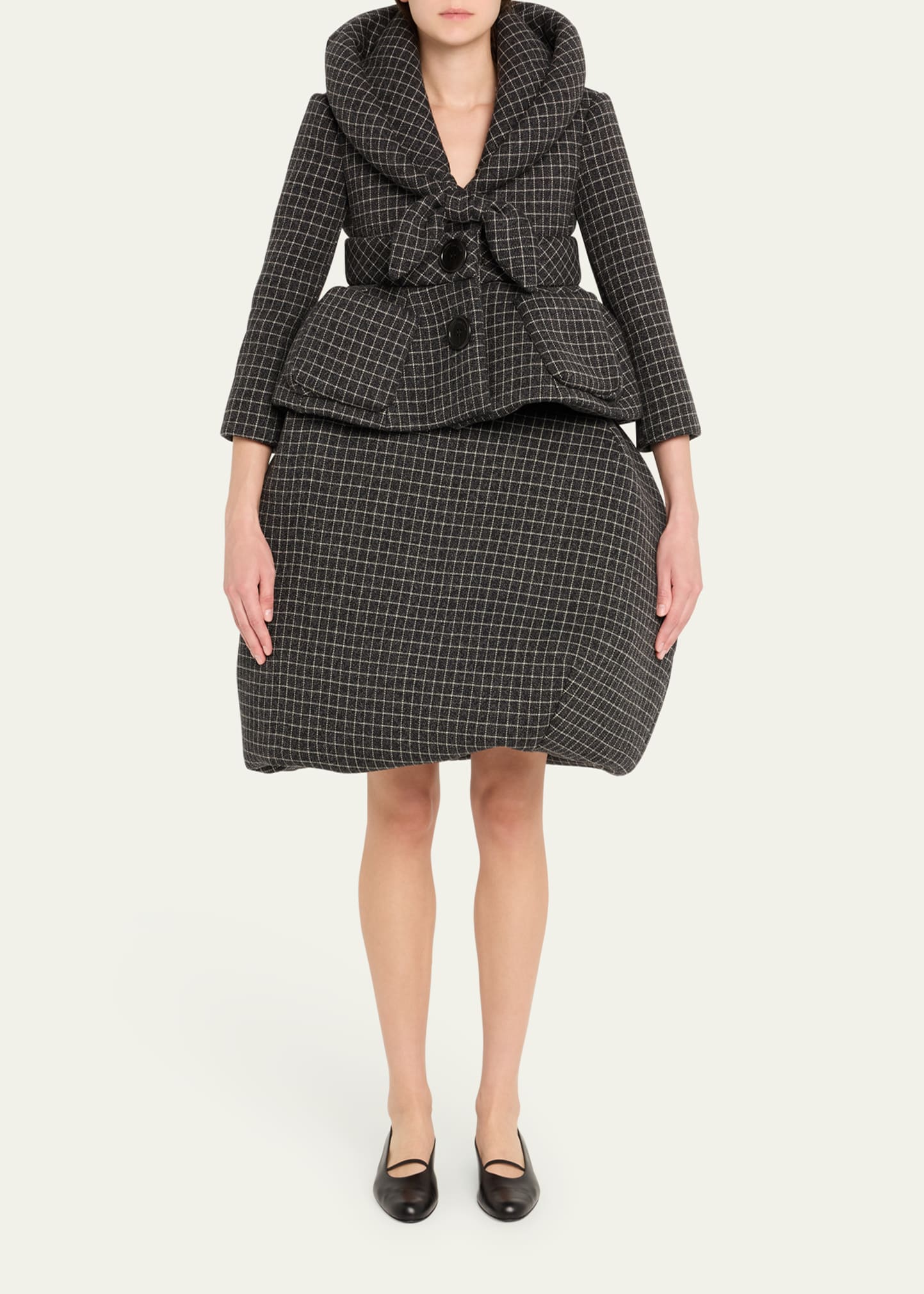 Marc Jacobs Runway Windowpane Check Padded Bubble Skirt - Bergdorf