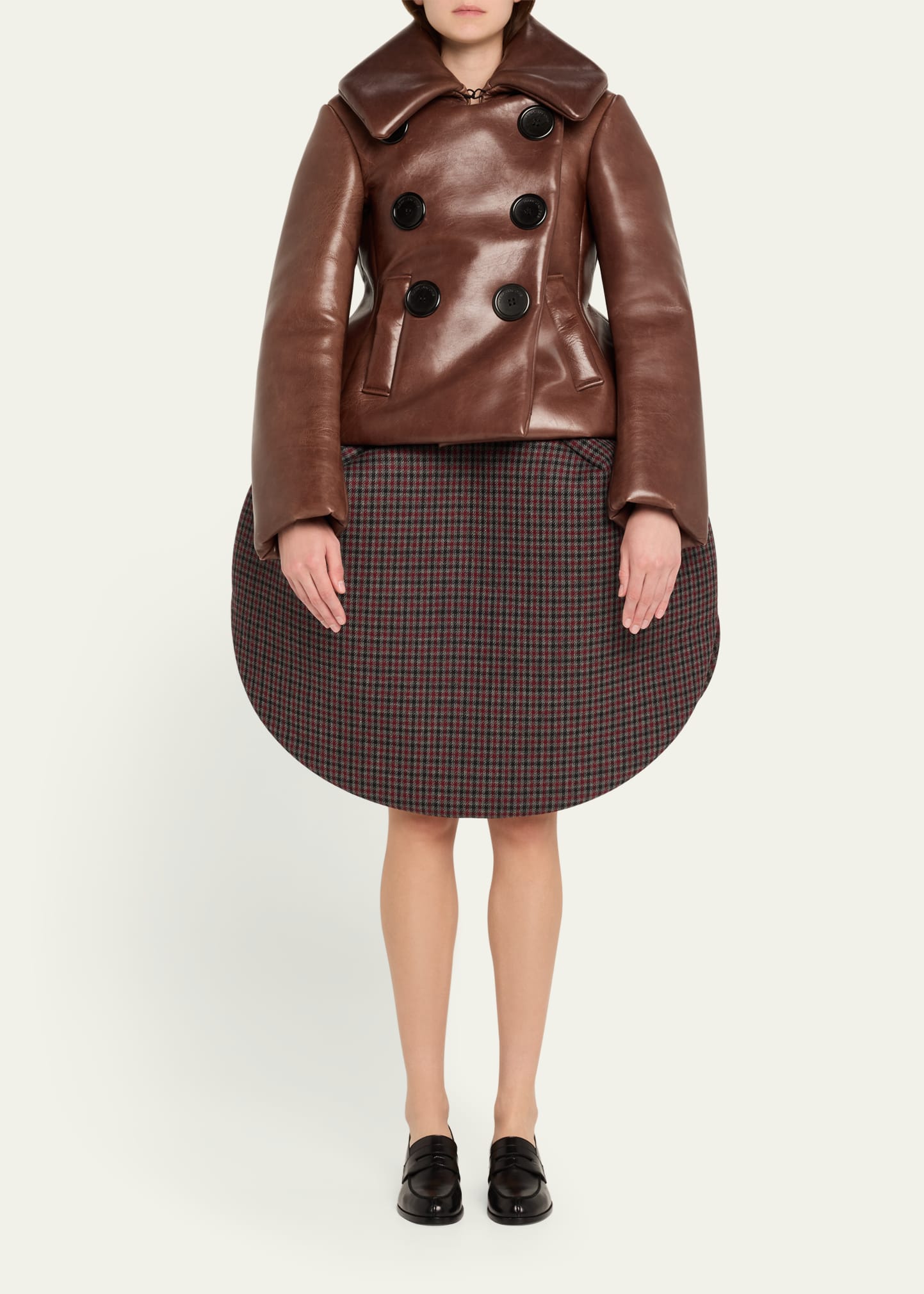 Marc Jacobs Runway Shrunken Leather Double-Breasted Jacket