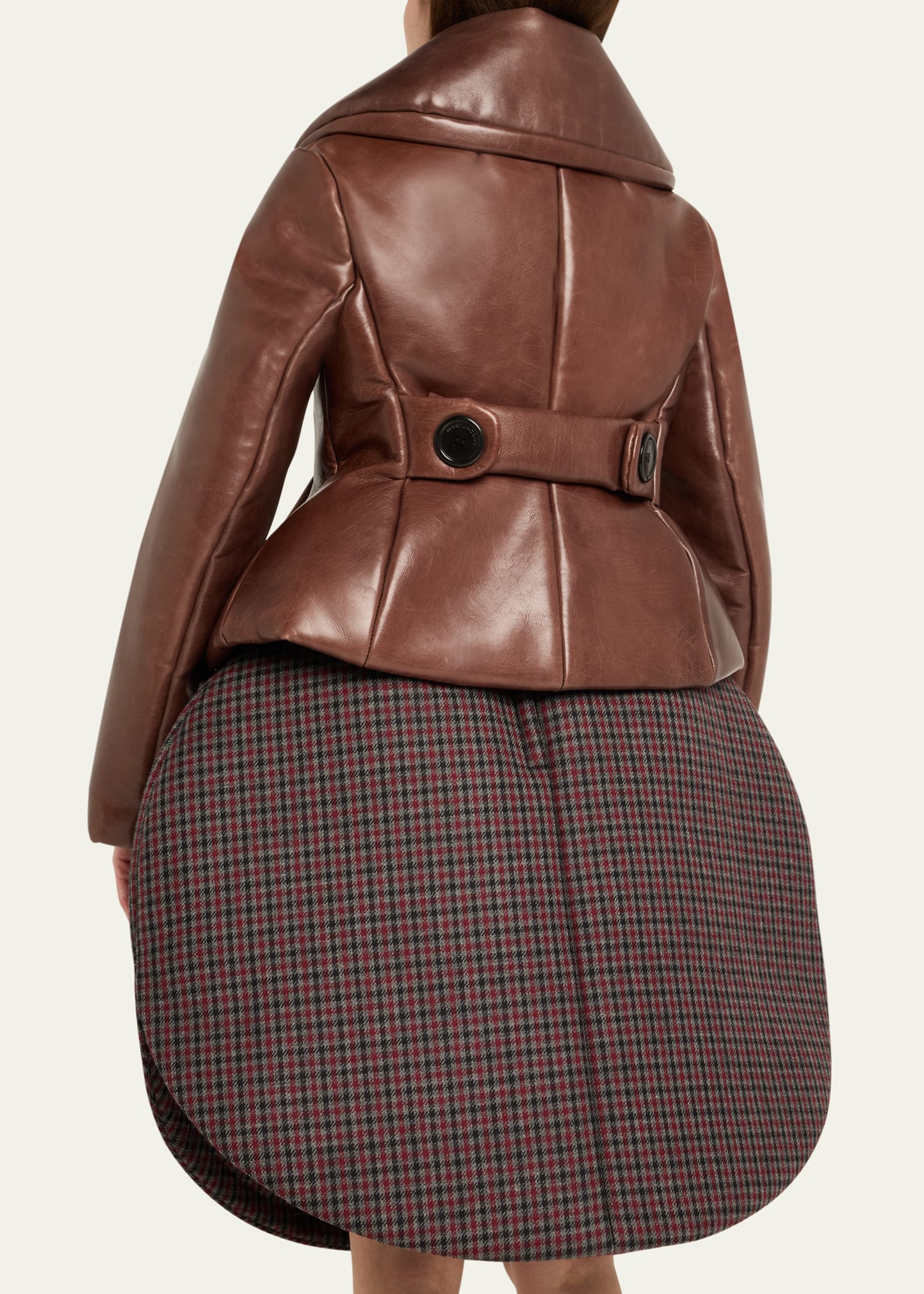Marc Jacobs Runway Shrunken Leather Double-Breasted Jacket