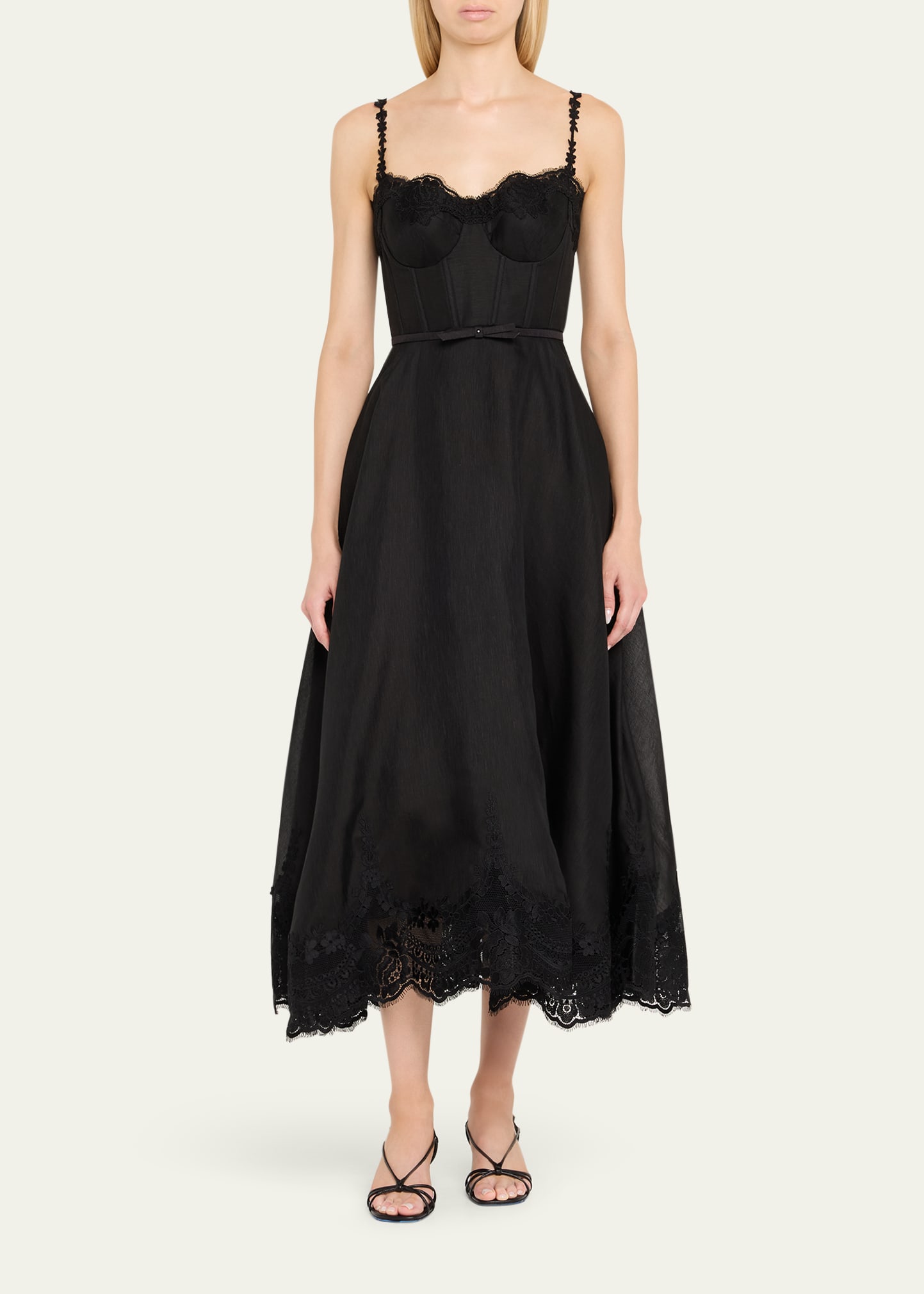Zimmermann Lace-Trim Corset Picnic Dress - Bergdorf Goodman