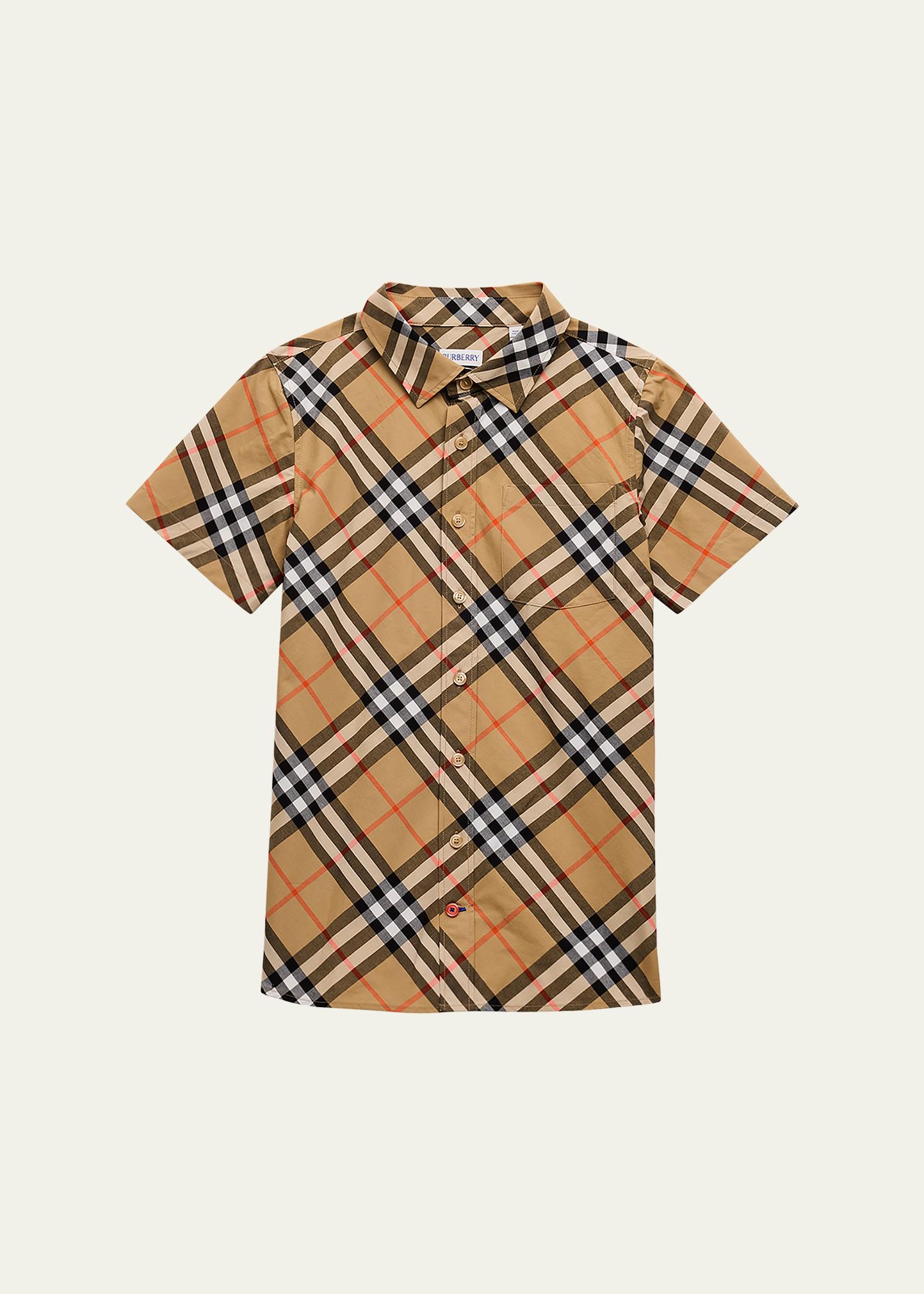 トップス Burberry shirt short sleeve Burberry Boy's Owen Short-Sleeve Shirt, Size 3-14 - Bergdorf Goodman