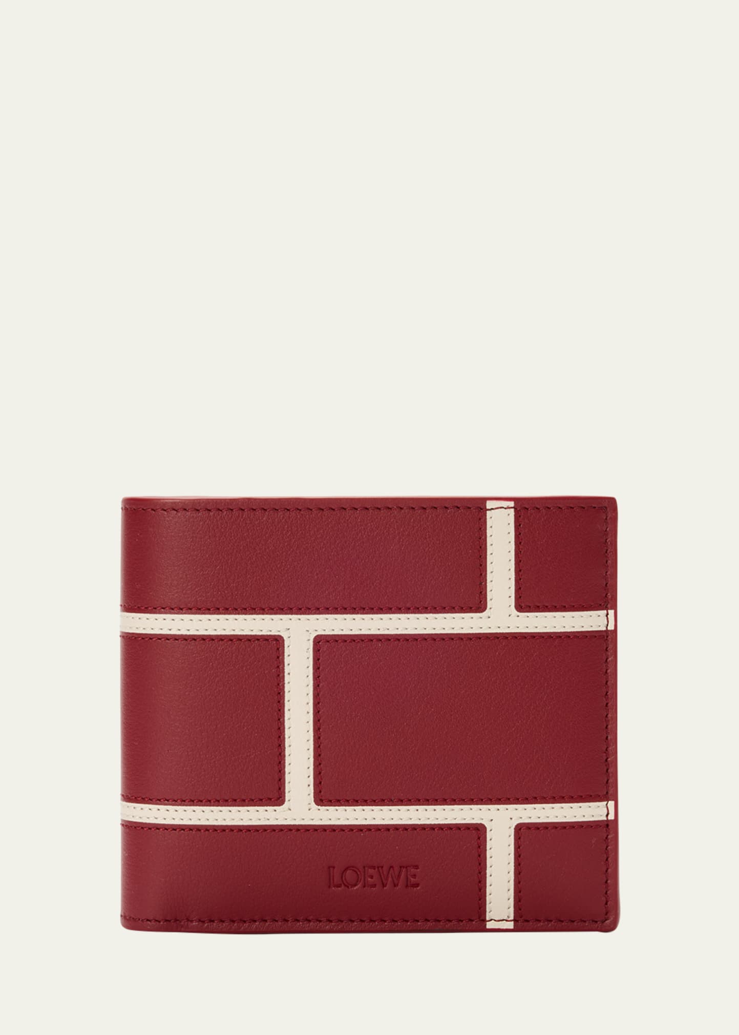 LOEWE LINENTRIFOLD WALLET red 箱 袋 タグ付き LOEWE Loewe Compact Zip Wallet Anagram Bi -fold Wallet Leather