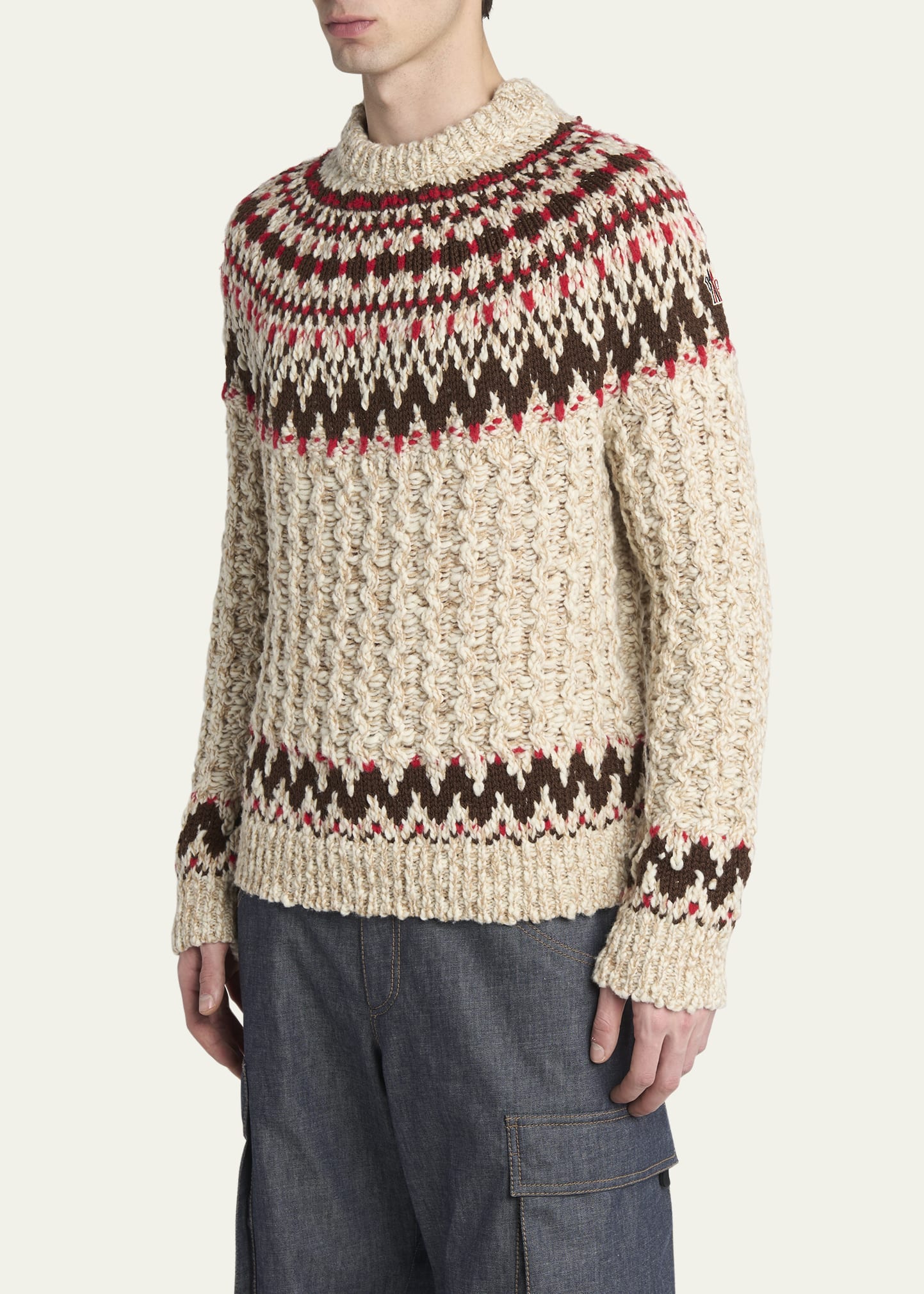 Moncler Grenoble Men's Fair Isle Wool Sweater - Bergdorf Goodman