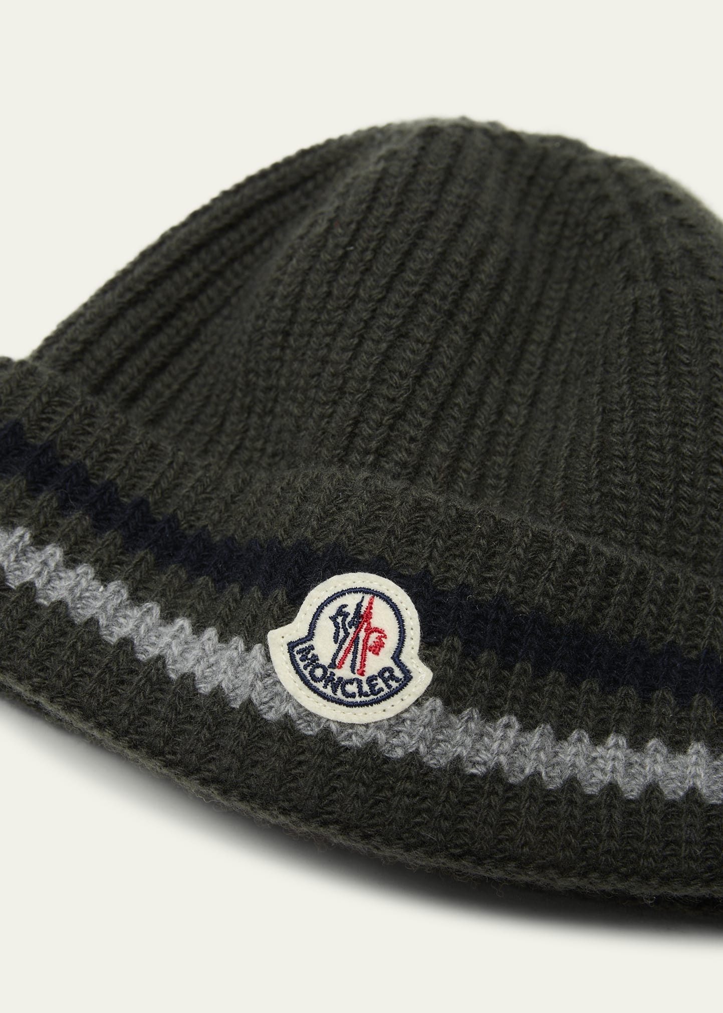 Moncler Boy's Wool Knit Logo Beanie - Bergdorf Goodman