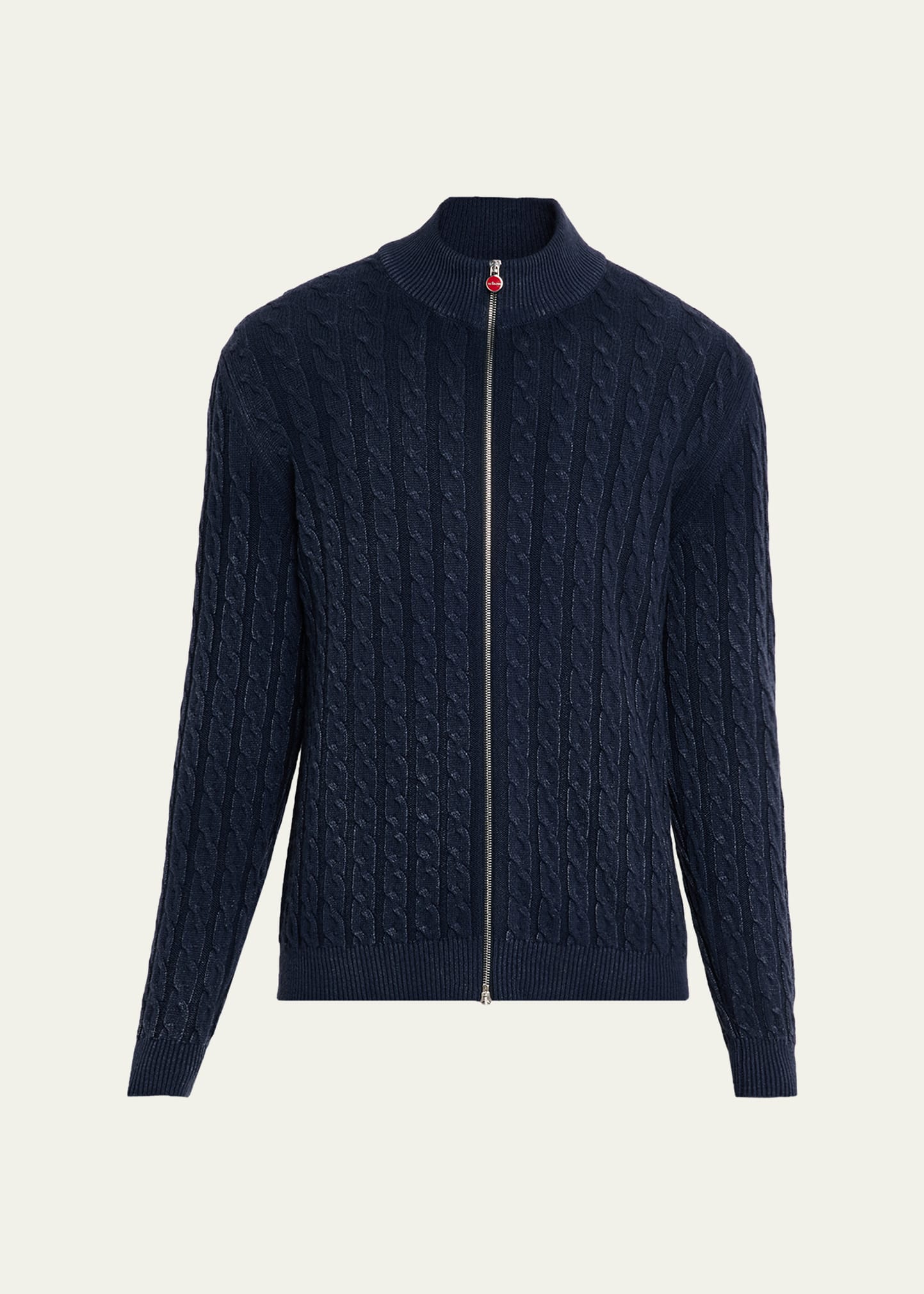 Kiton Men's Washed Cashmere Cable Knit Full-Zip Sweater - Bergdorf