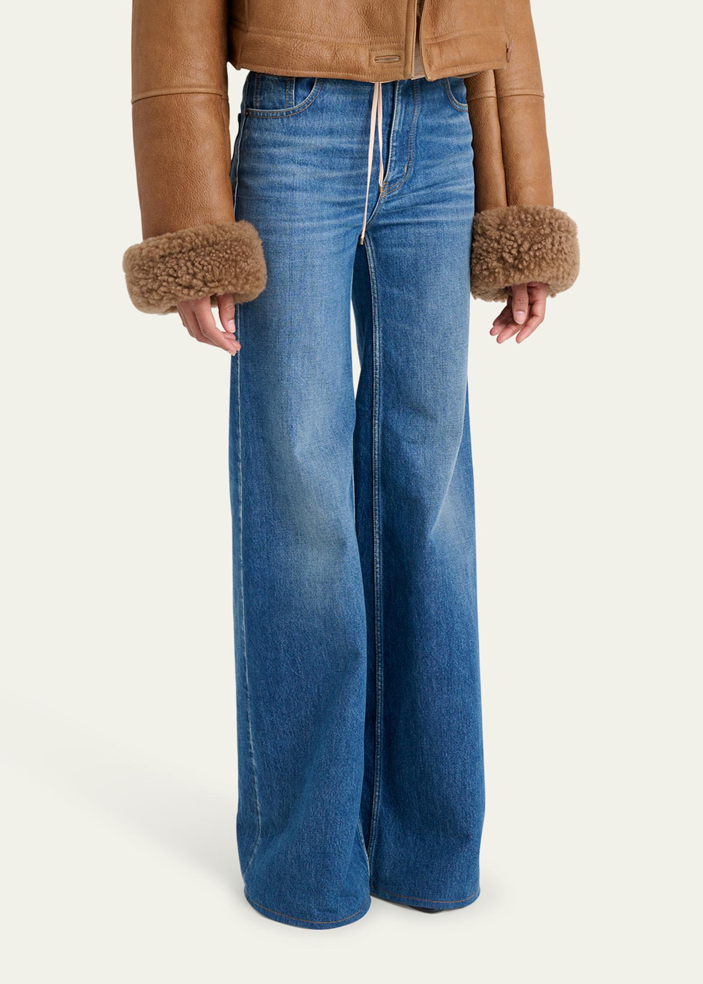 Chloe Rigid Denim Wide-Leg Pants - Bergdorf Goodman
