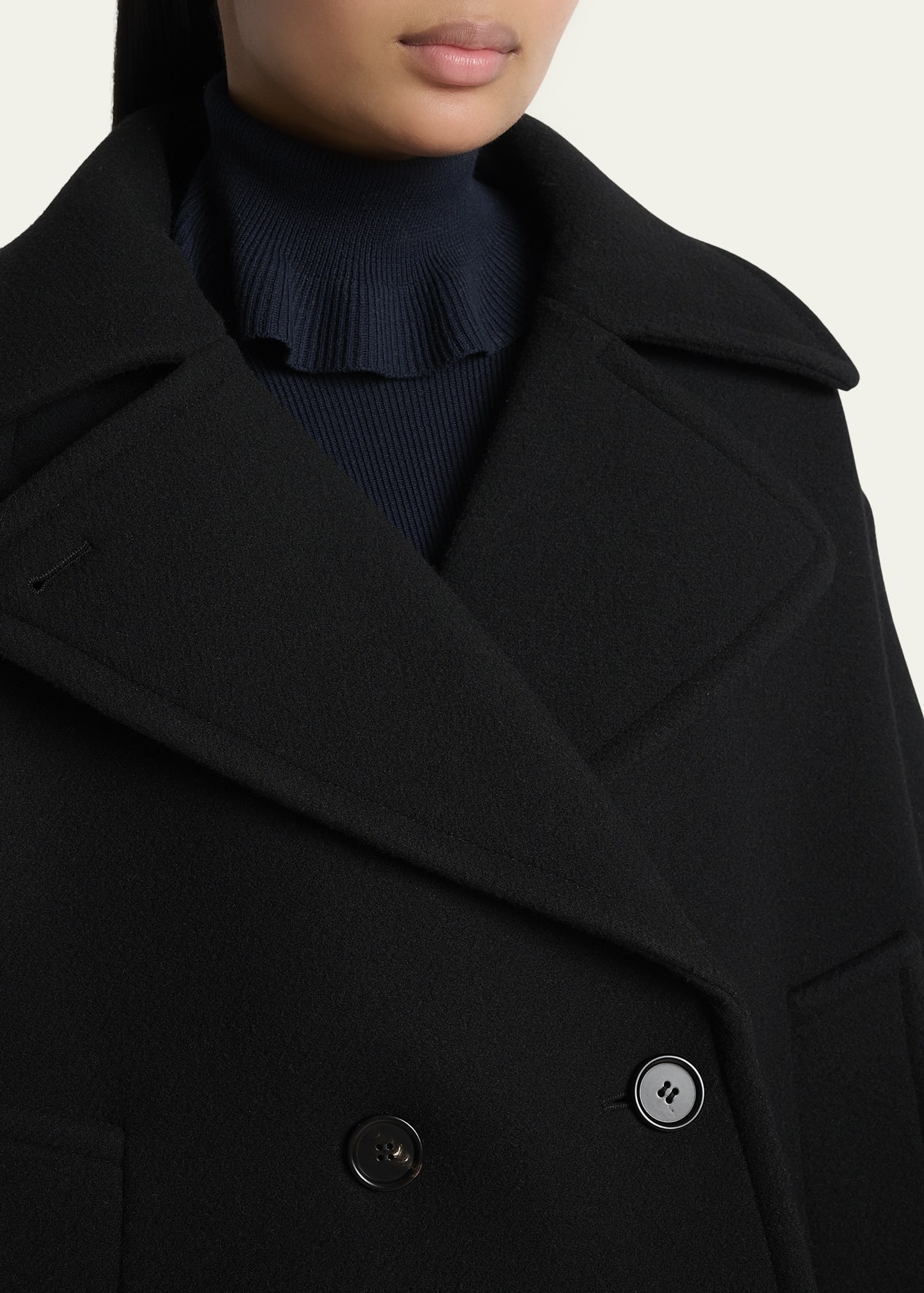 Chloe Double-Breasted Wool Peacoat - Bergdorf Goodman