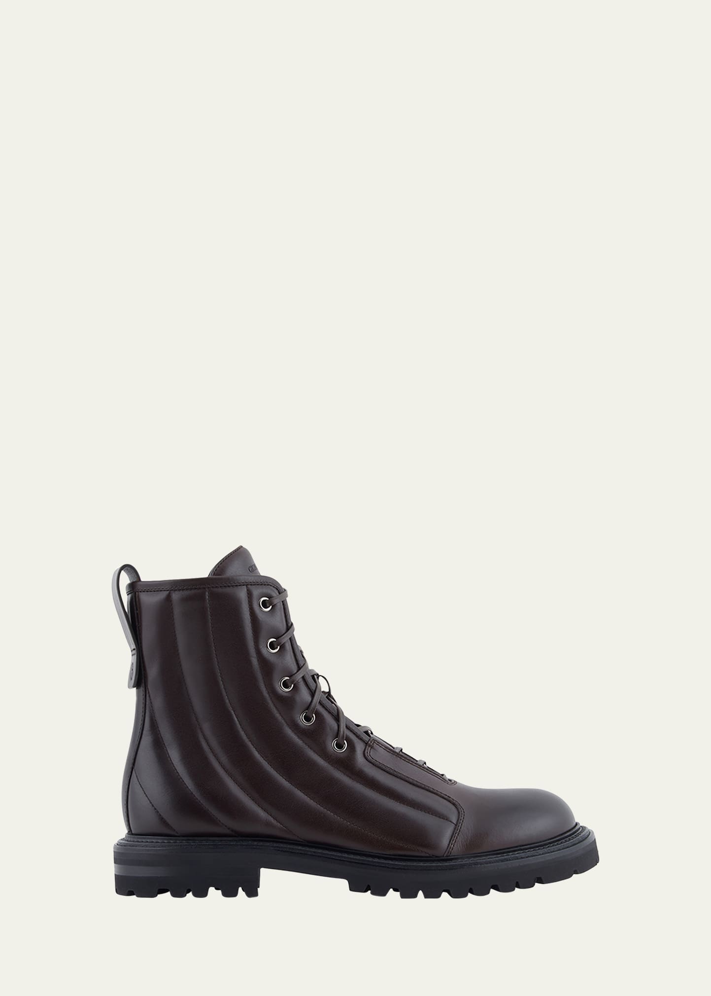 Giorgio Armani Men's Quilted Leather Lace-Up Boots - Bergdorf Goodman