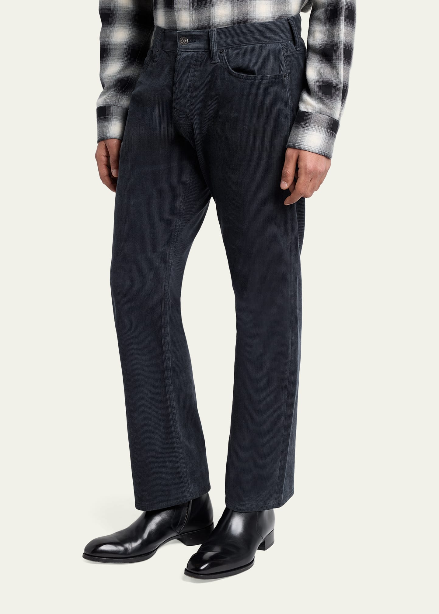 TOM FORD Men's Slim-Fit Stretch Black Denim Five-Pocket Pants