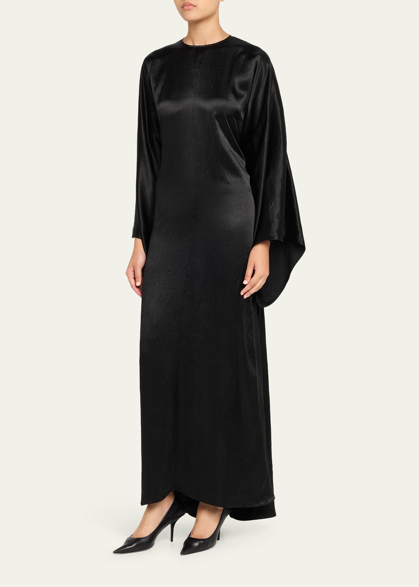 balenciaga silk wrap dress Belted silk-satin mini wrap dress - black