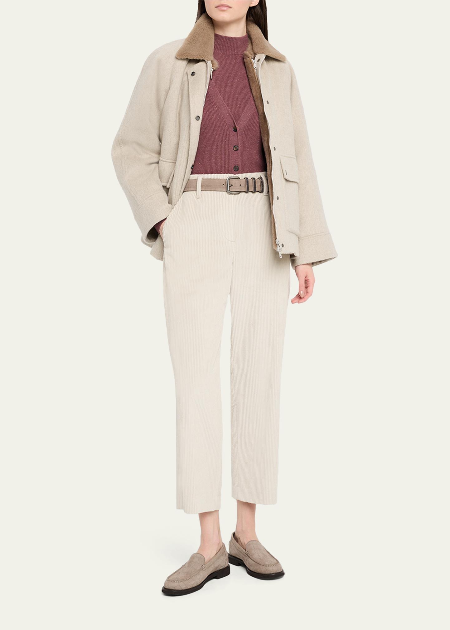 Pull Brunello Cucinelli Neuf Avec étiquettes - Maille Anglaise Métallisée Couleur « Oat » - Taille M