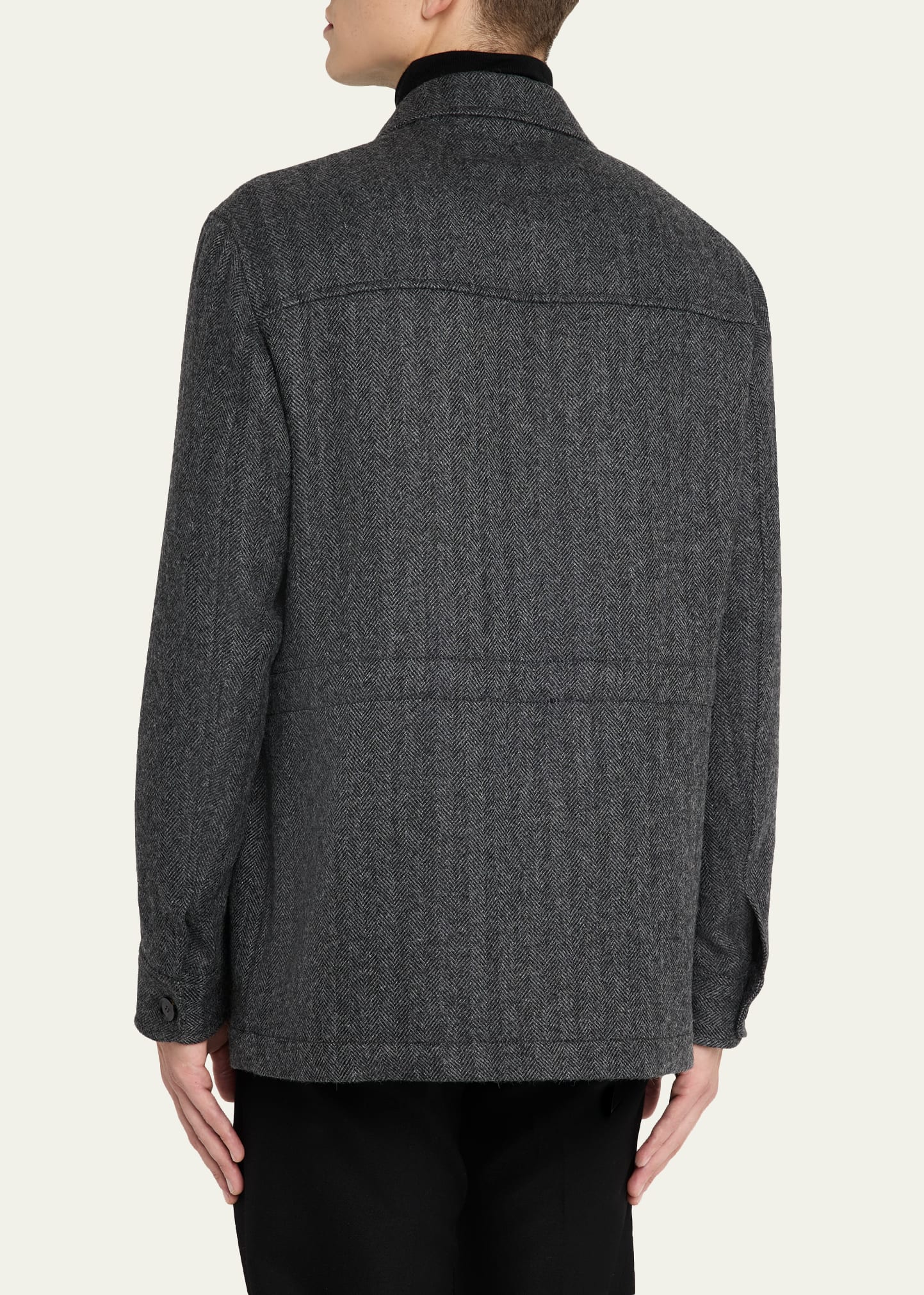 Brioni Men's Baby Alpaca Herringbone Jacket - Bergdorf Goodman