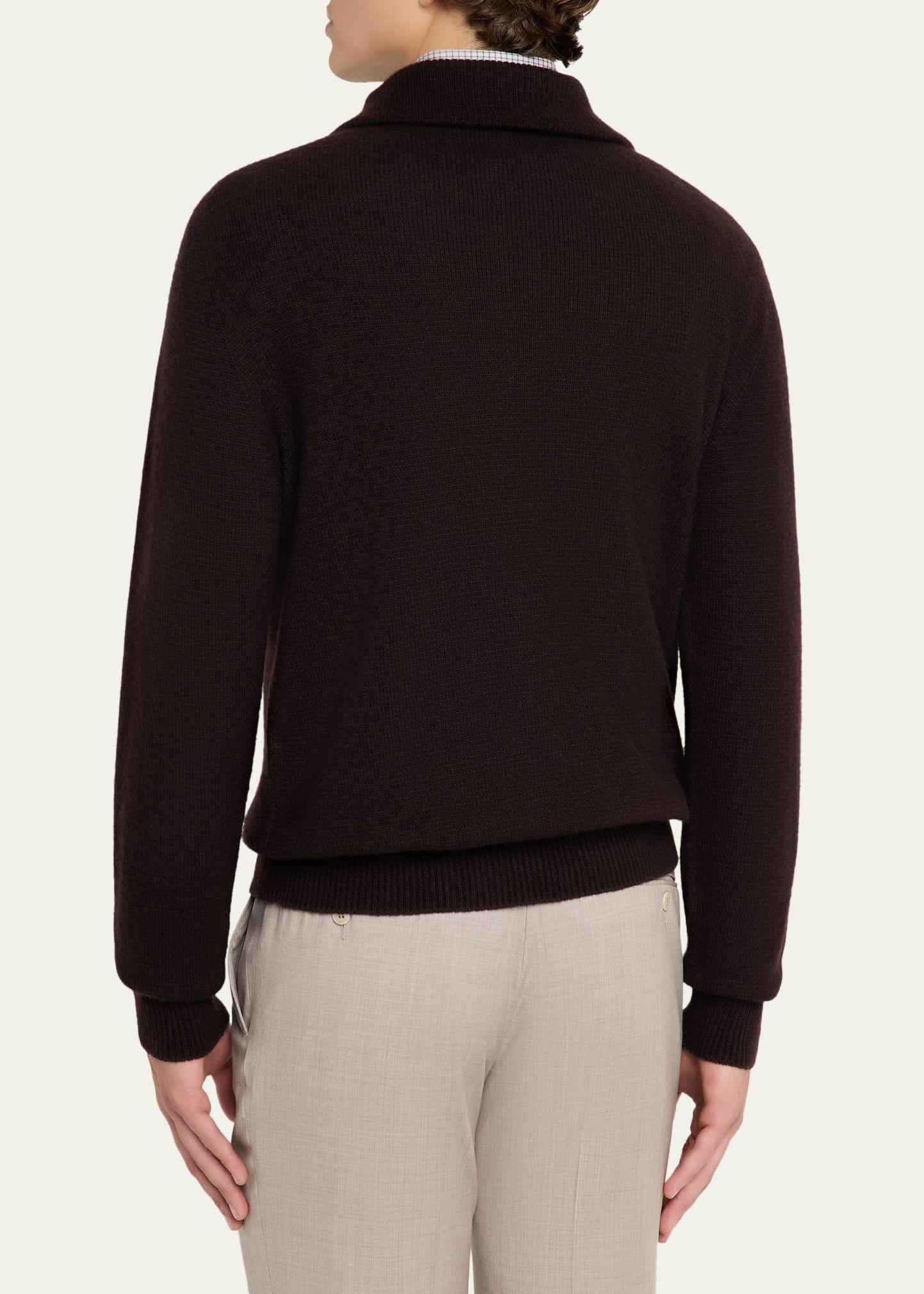 Brioni Men's Cashmere and Silk Knit Half-Zip Sweater - Bergdorf