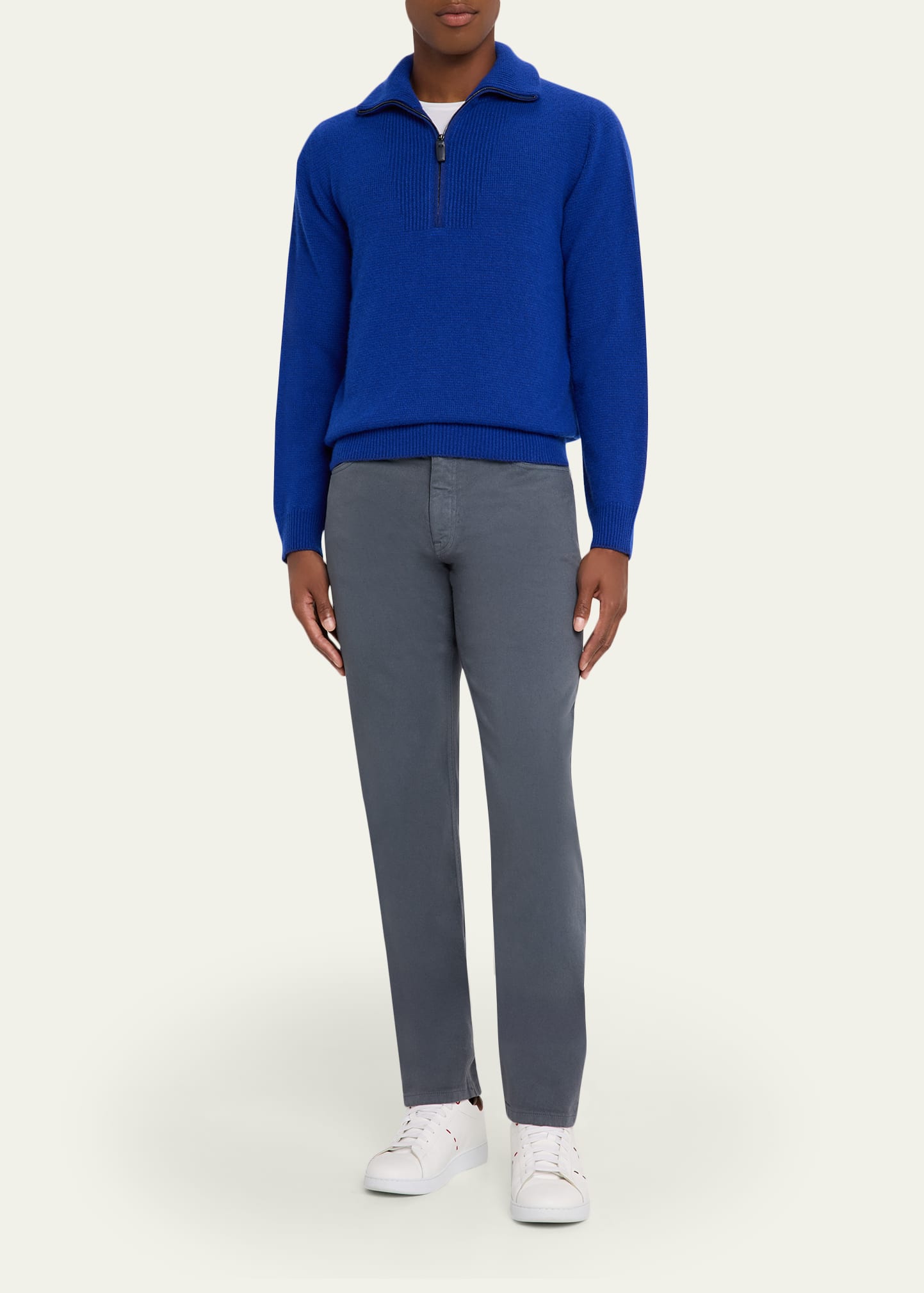 Brioni Men's Cashmere and Silk Knit Half-Zip Sweater - Bergdorf