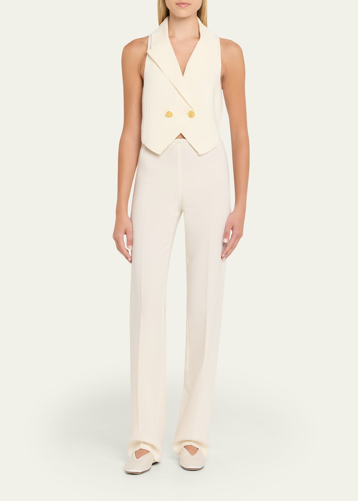 L'Agence Zadie Knit Double-Breasted Vest - Bergdorf Goodman