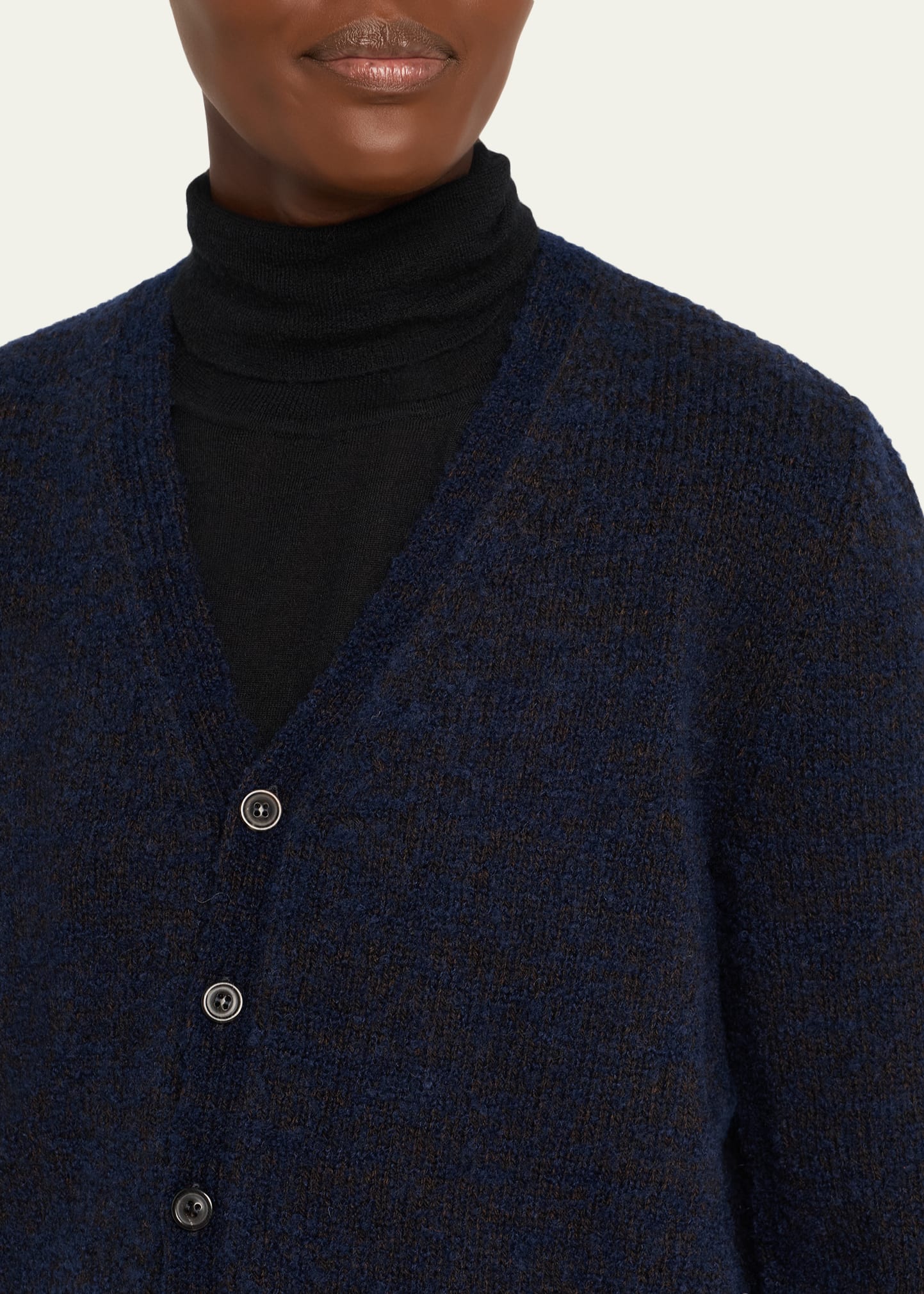 Maison Margiela Two-Toned Knit V-Neck Cardigan - Bergdorf Goodman