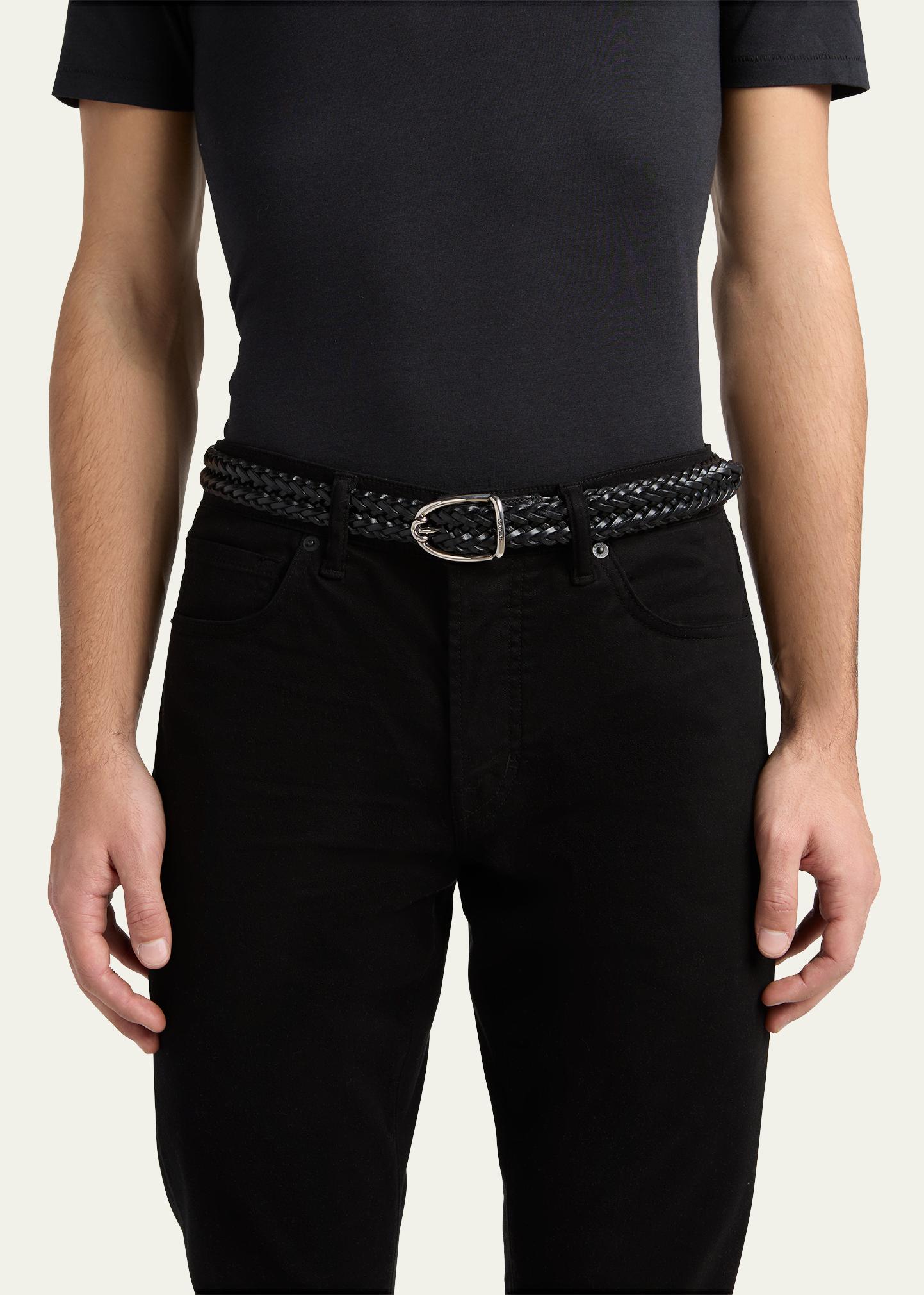 Tom Ford Black Multi-Strap Leather Waist Belt Gucci Fall 2002 Tom Ford Black Ostrich Leather Braided Wrap  main image 3