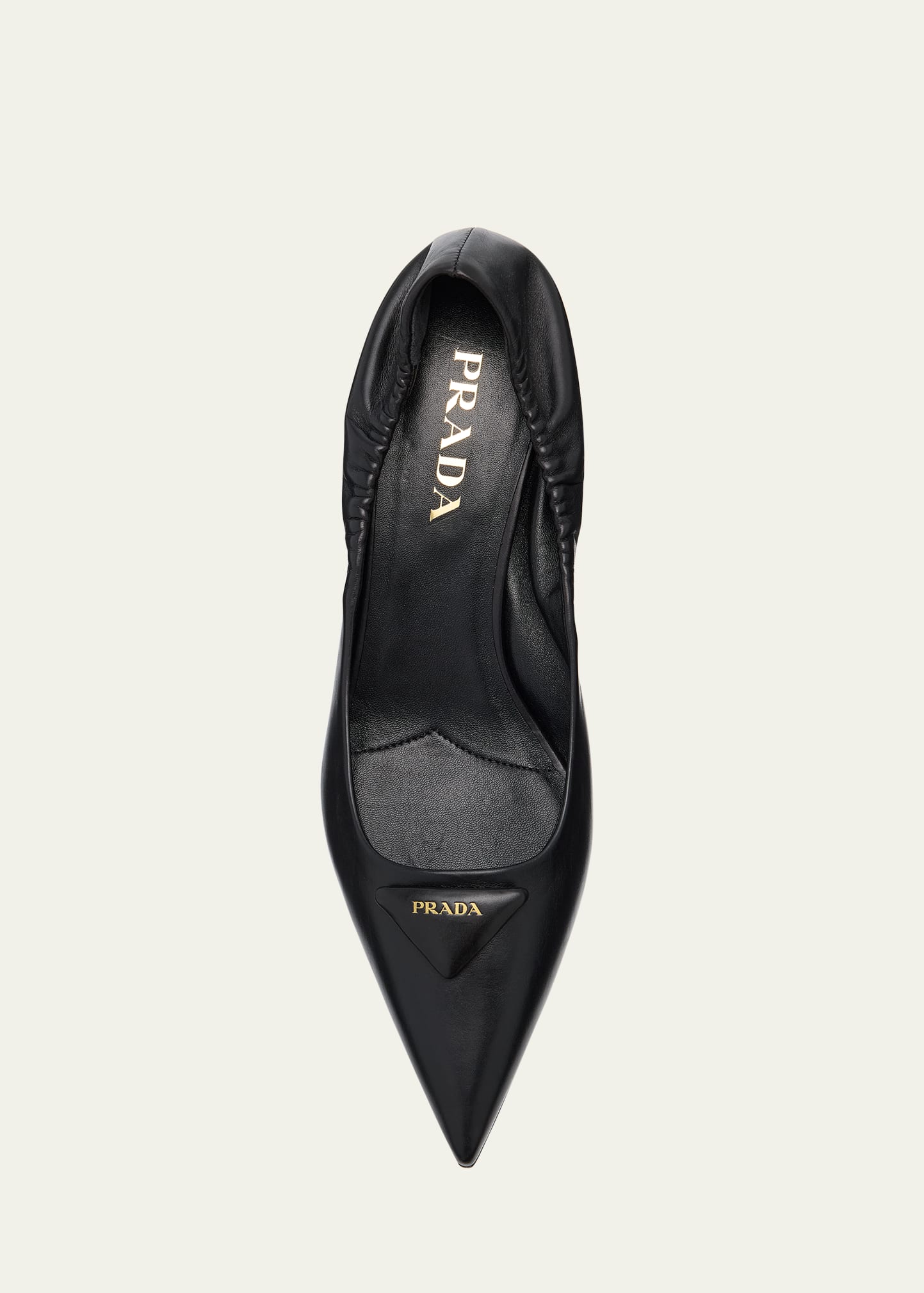 Prada Triangle Logo Leather Pumps - Bergdorf Goodman