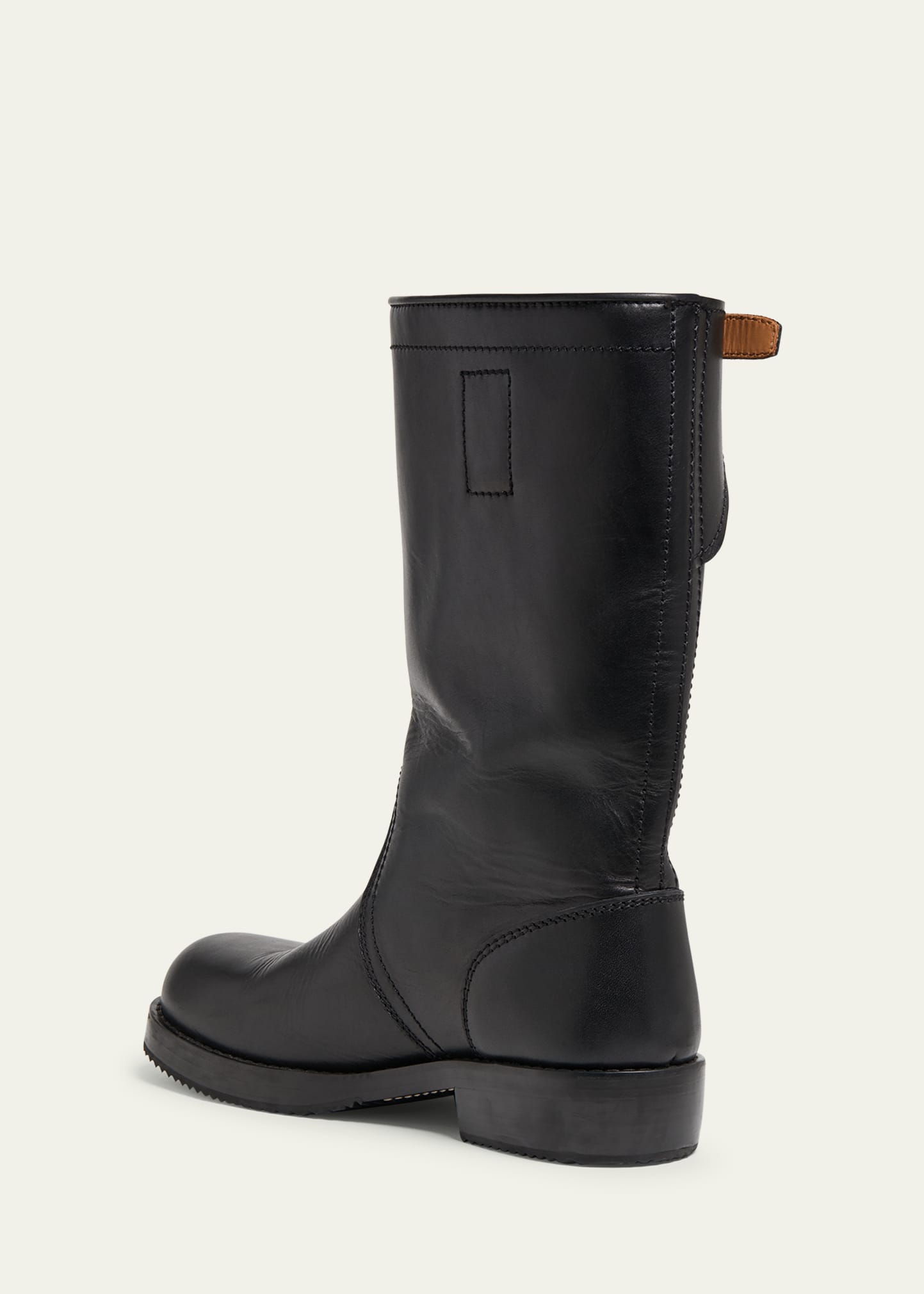 Dries Van Noten Men's Leather Side-Buckle Moto Boots - Bergdorf