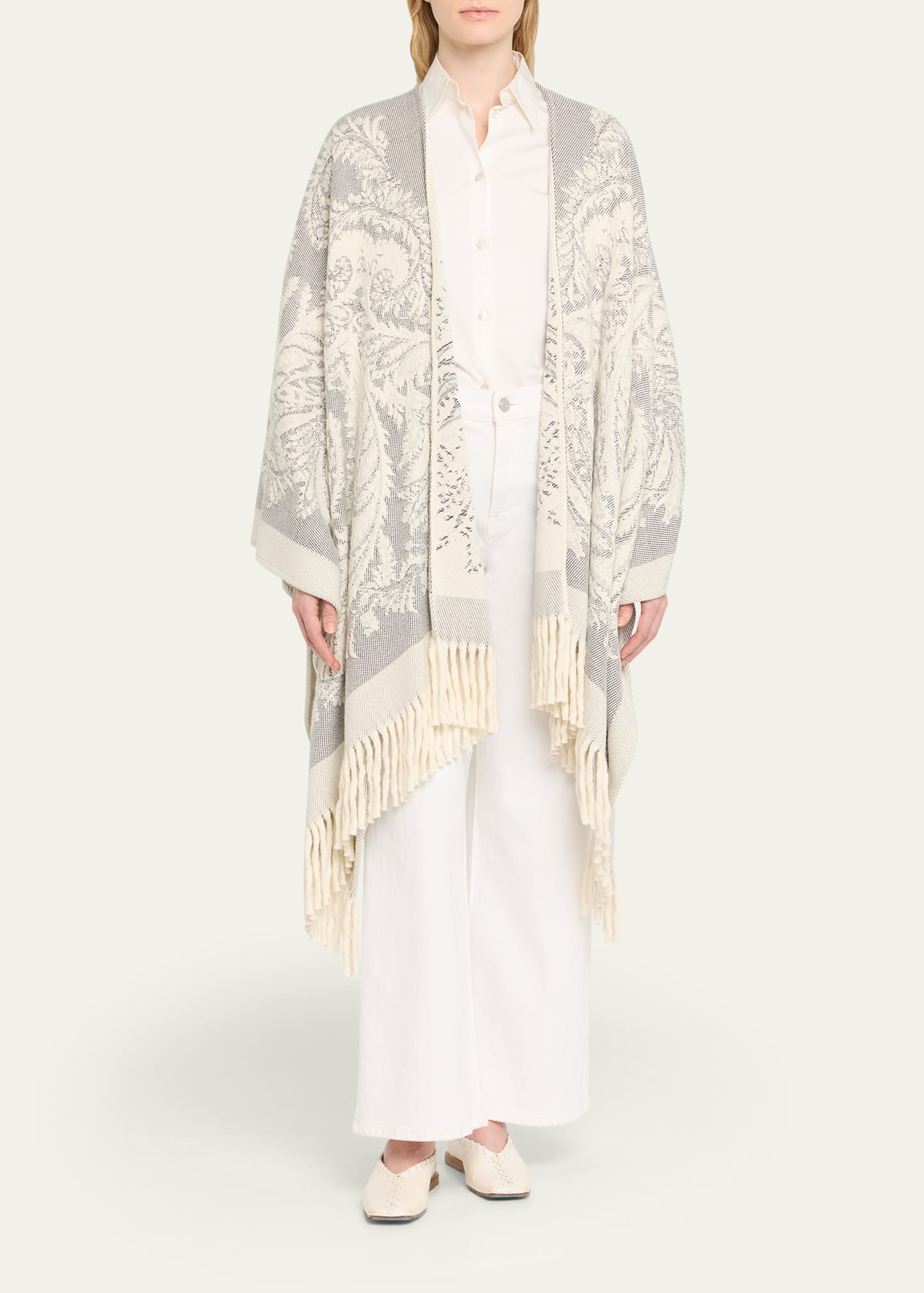 Etro Paisley Jacquard Wool Cape - Bergdorf Goodman