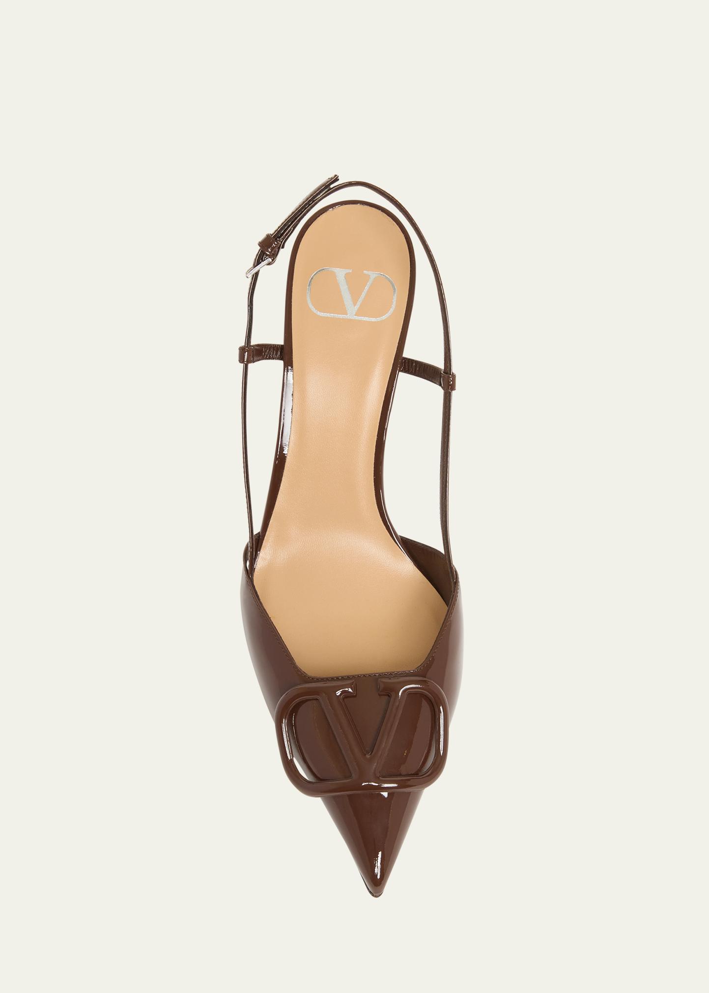 Valentino Garavani VLogo Signature Patent Leather Slingback Pumps