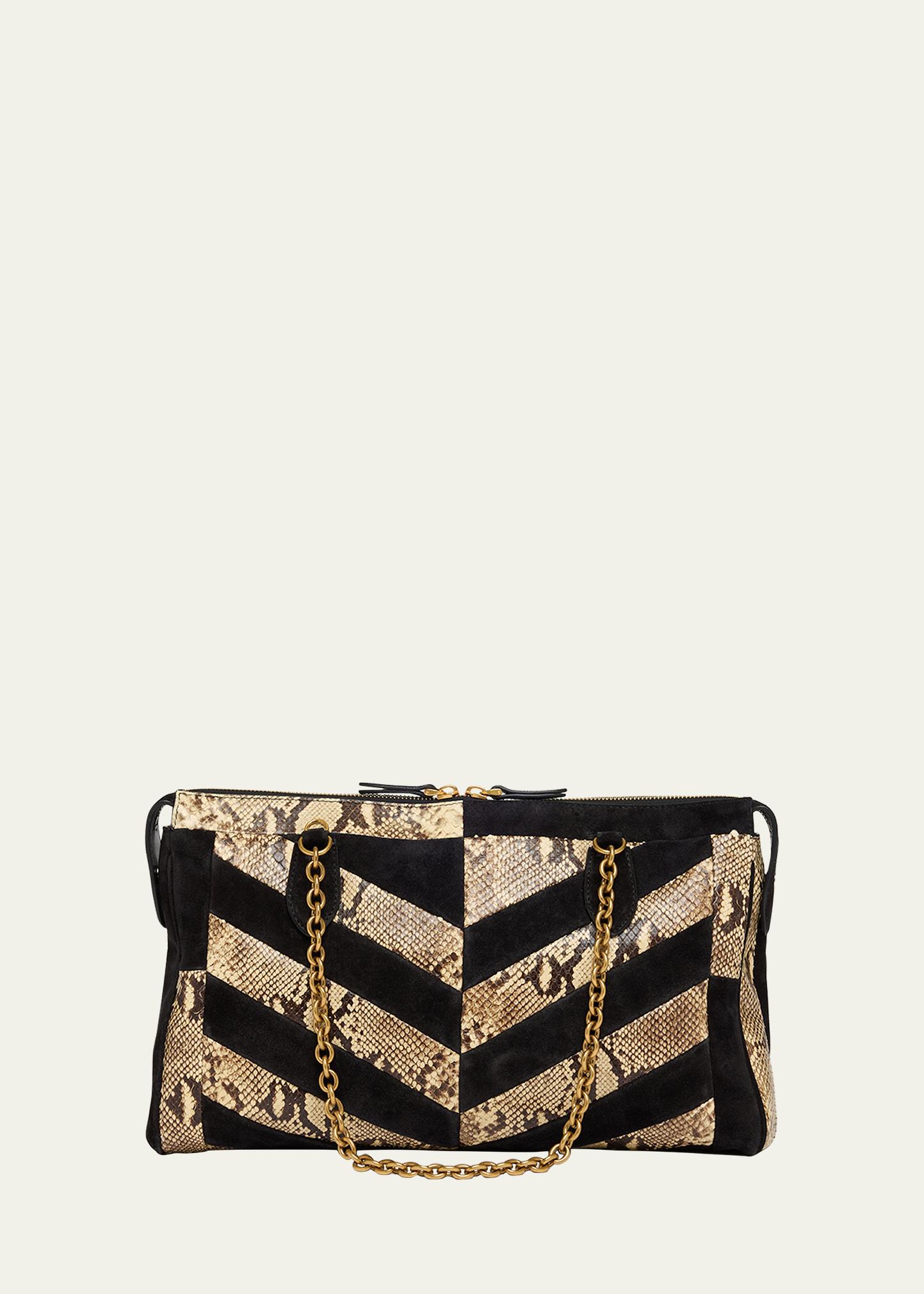 Valentino Garavani Panthea Medium Patchwork Chevron Shoulder Bag
