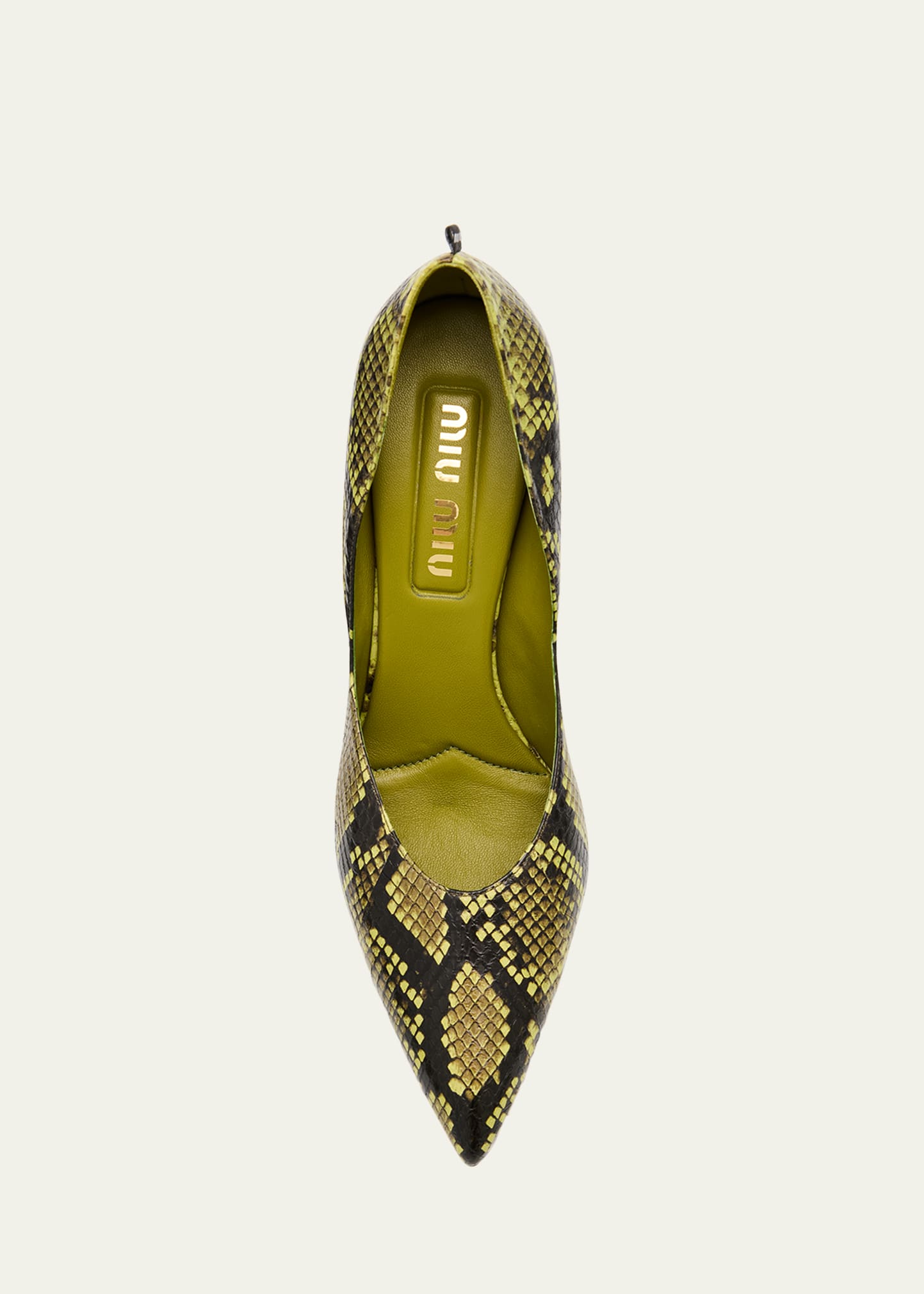 靴 Archive miu miu square toe Python pumps Miu Miu Python-Printed Leather Pumps - Bergdorf Goodman