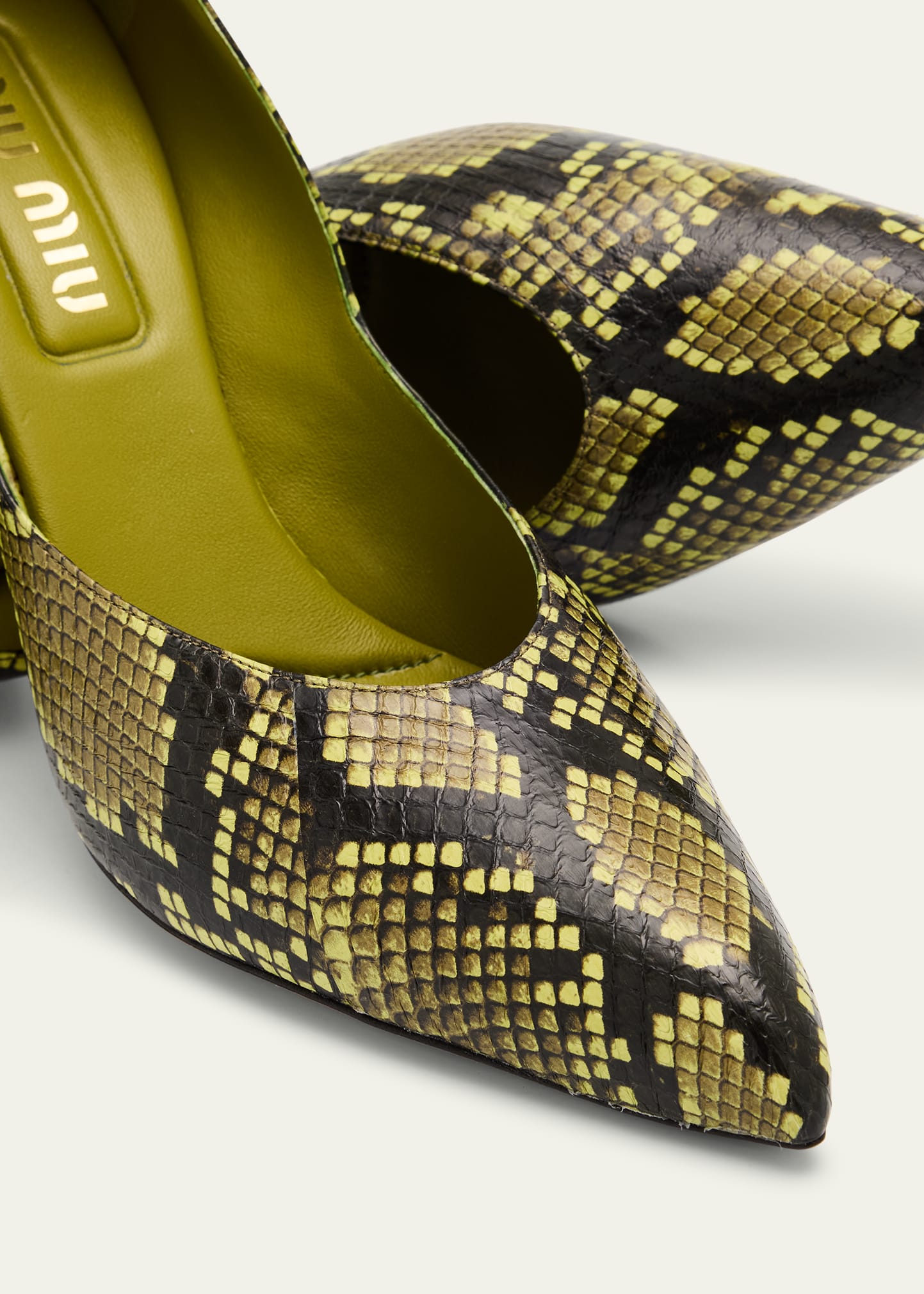 Miu Miu Python-Printed Leather Pumps - Bergdorf Goodman