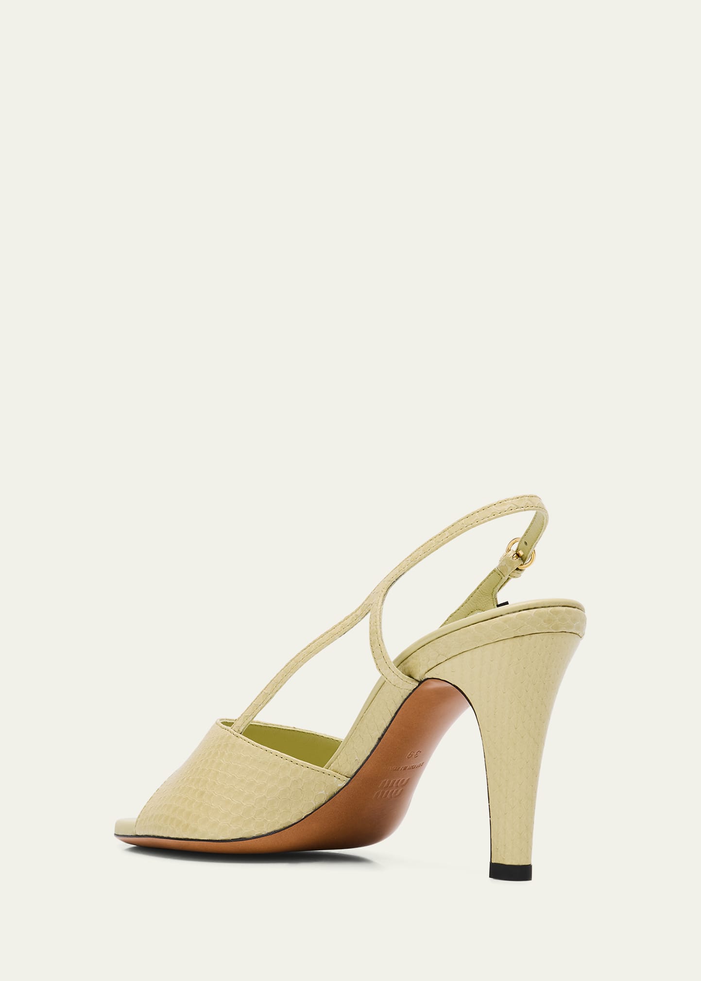 Miu Miu Ayer Snake Slingback Sandals - Bergdorf Goodman