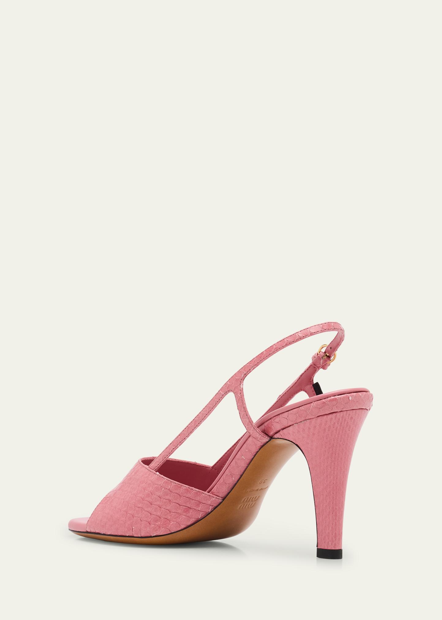 Miu Miu Ayer Snake Slingback Sandals - Bergdorf Goodman