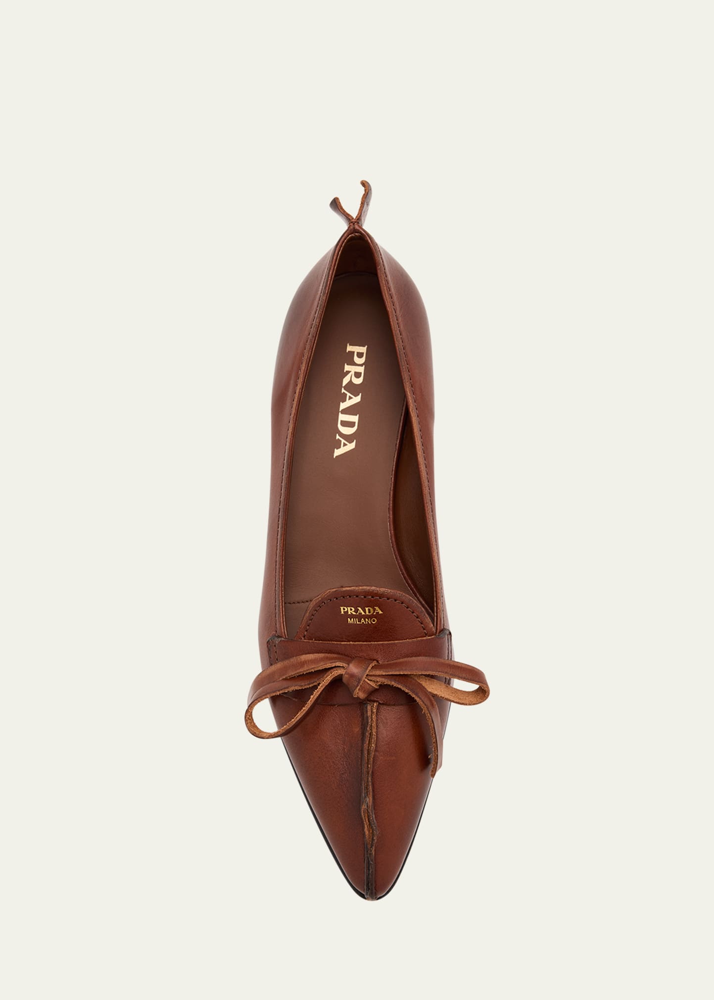 Prada Leather Block-Heel Loafers - Bergdorf Goodman